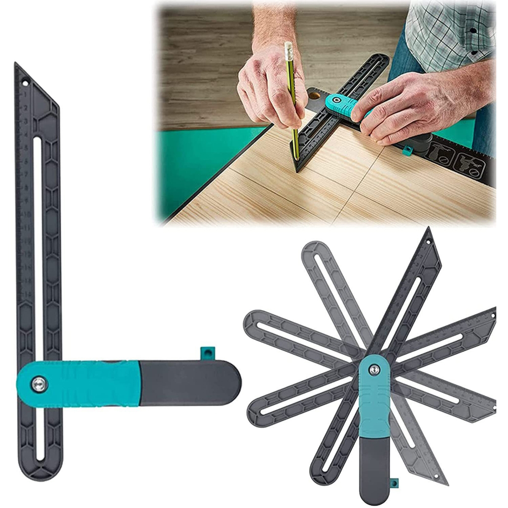 Verstellbarer Winkelmesser Mit Verriegelungsmechanismus, Winkelpositionierer, Zubehör Für Die Holzbearbeitung, Kantenlineal, Winkelmesser, Praktisches Werkzeug Zum Verlegen Von Bodenbelägen Und Möbeln