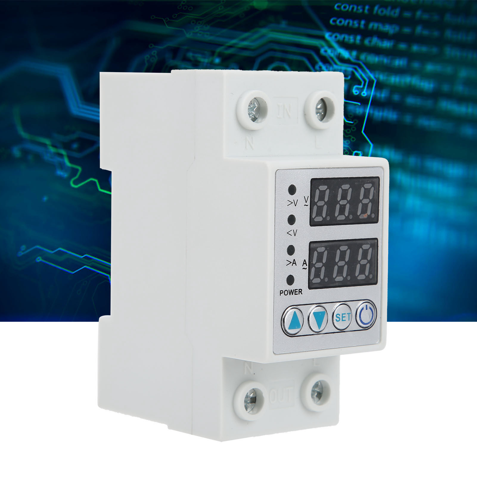 Überspannungs-/unterspannungs- Und Überstromschutzgerät Va-40a Ac220v Mit Zwei Einstellbaren Led-anzeigen Und Automatischer Rückstellung