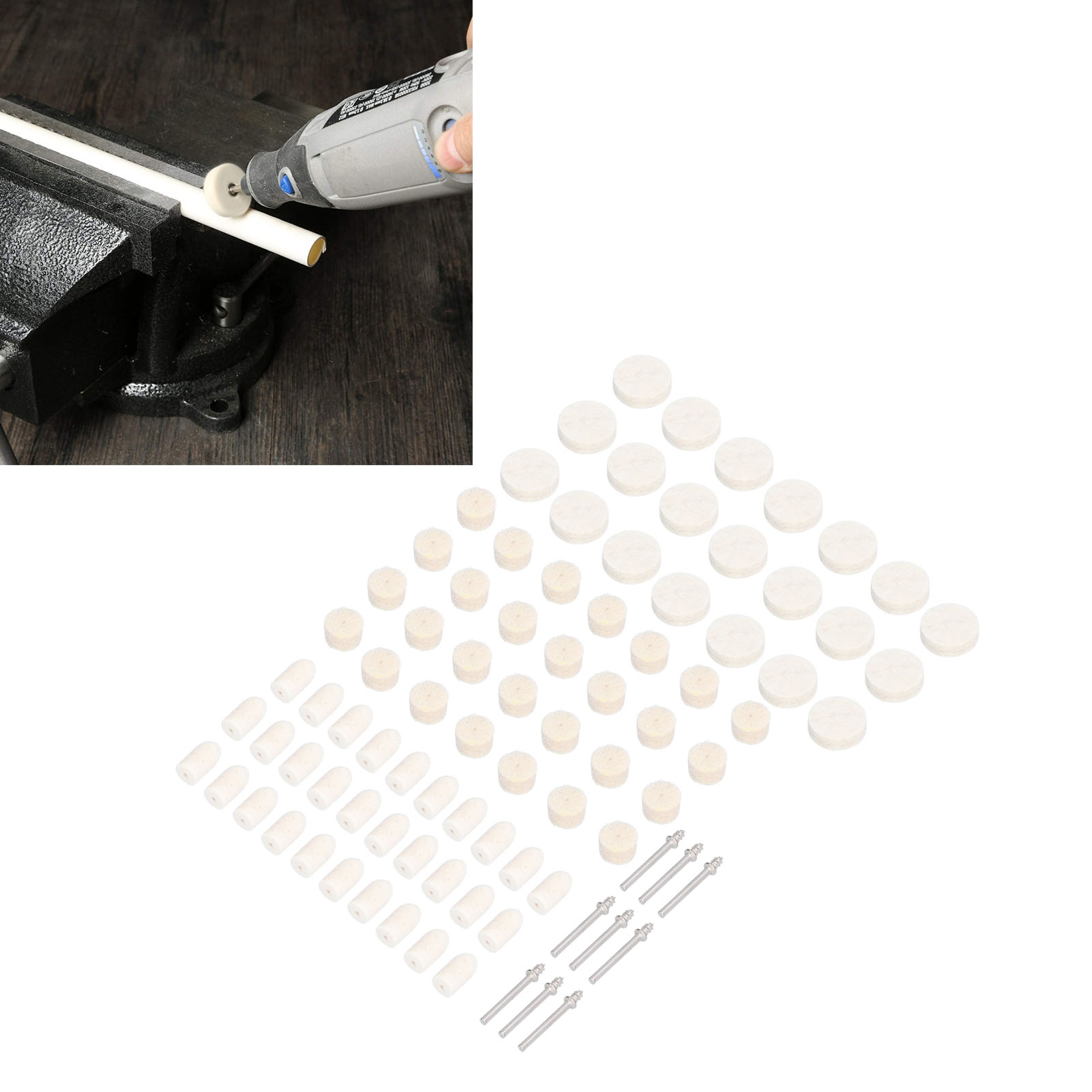 88-teiliges Set Inklusive Polierpad Aus Wollfilz Und Polierscheibe.