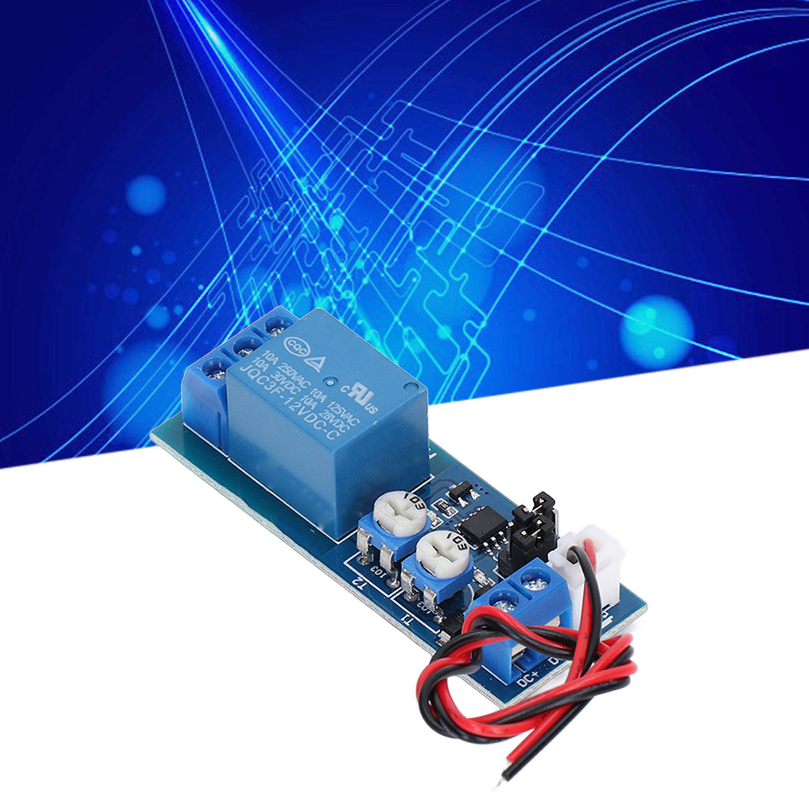 Hcw-03 Einstellbares Multifunktionales Doppelrelaismodul Mit Endlosschleife/einfacher Zeitverzögerung, 12 V