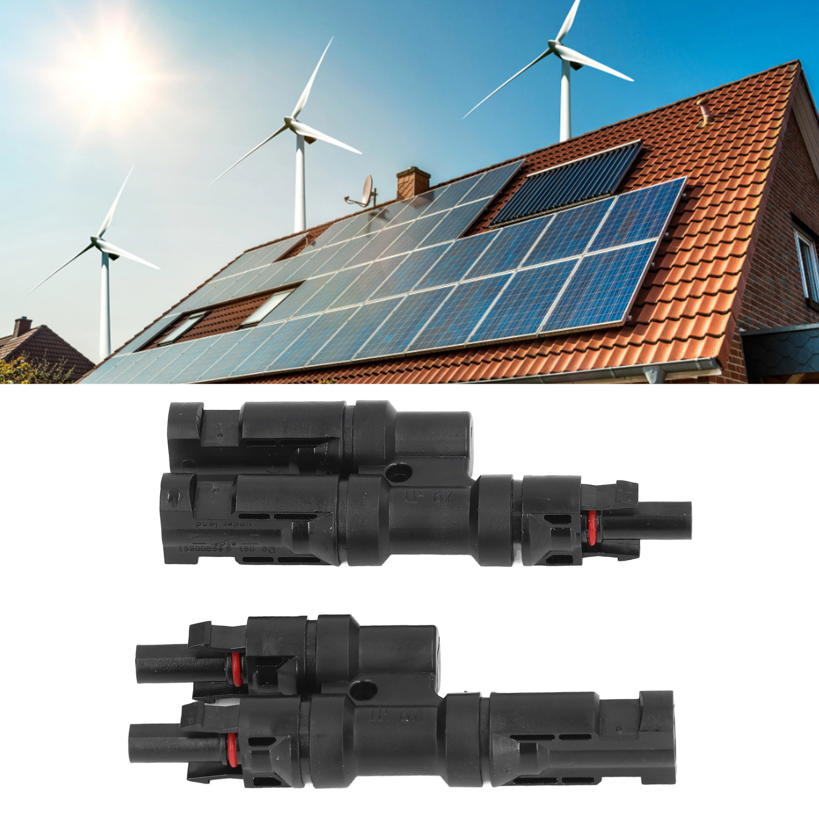 T-verbinder, T-verbinder, Mc4y Abzweig-photovoltaikverbinder, Mc4 2 Zu 1 Photovoltaik-solarkabelverbinder.