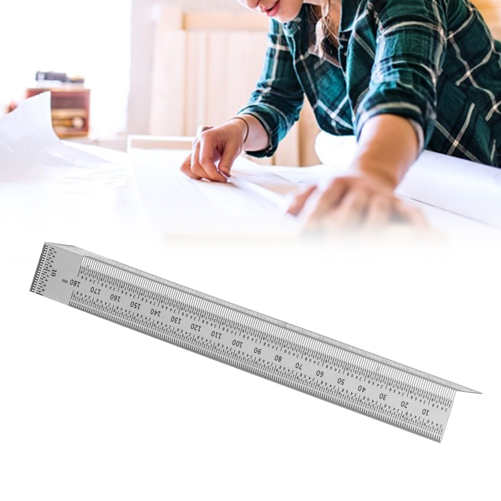 Hochpräziser 180-mm-holzbearbeitungs-anreißlineal Und Rechtwinkliger Lineal