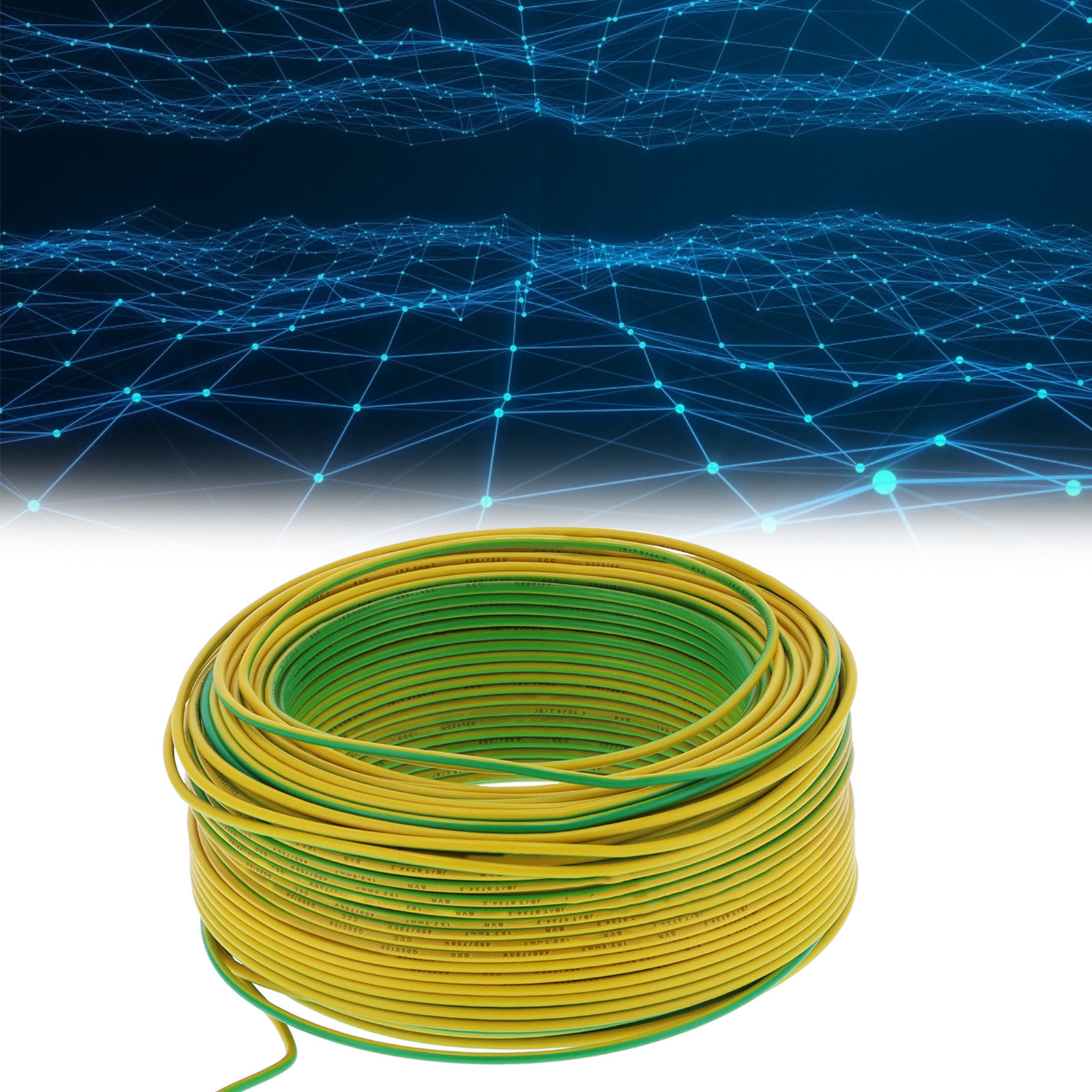 100 M Bvr-12,5-kabel, 19 Adern, Gelbgrünes Reinkupfer, Pvc-isoliert, 450 V Wechselstrom