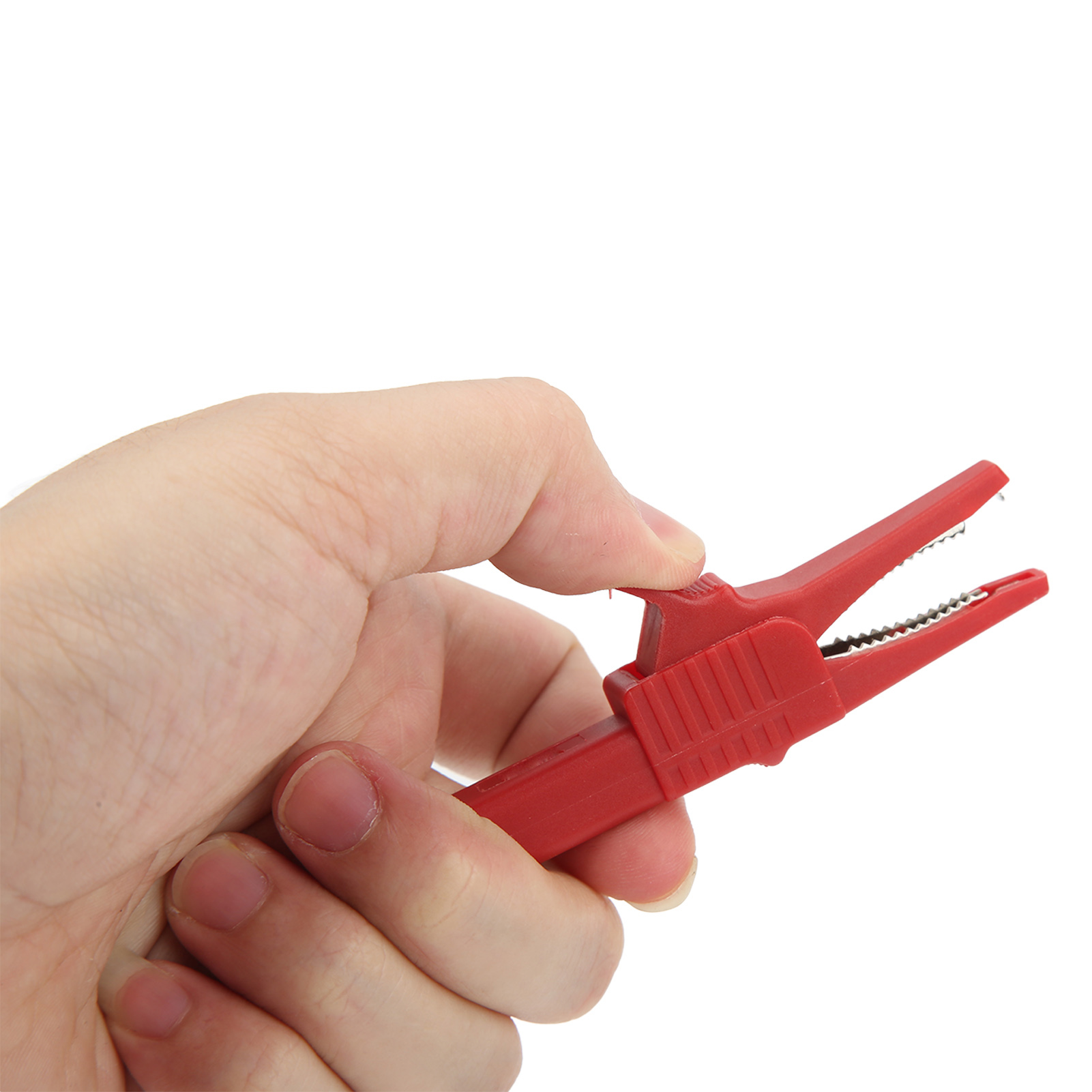 J.60039 Sicherheitsprüfklemme Mit 4 Mm Bananenstecker Am Ende, Große Pistolengriffklemme, Verkauft In 5er-packs, Rot.