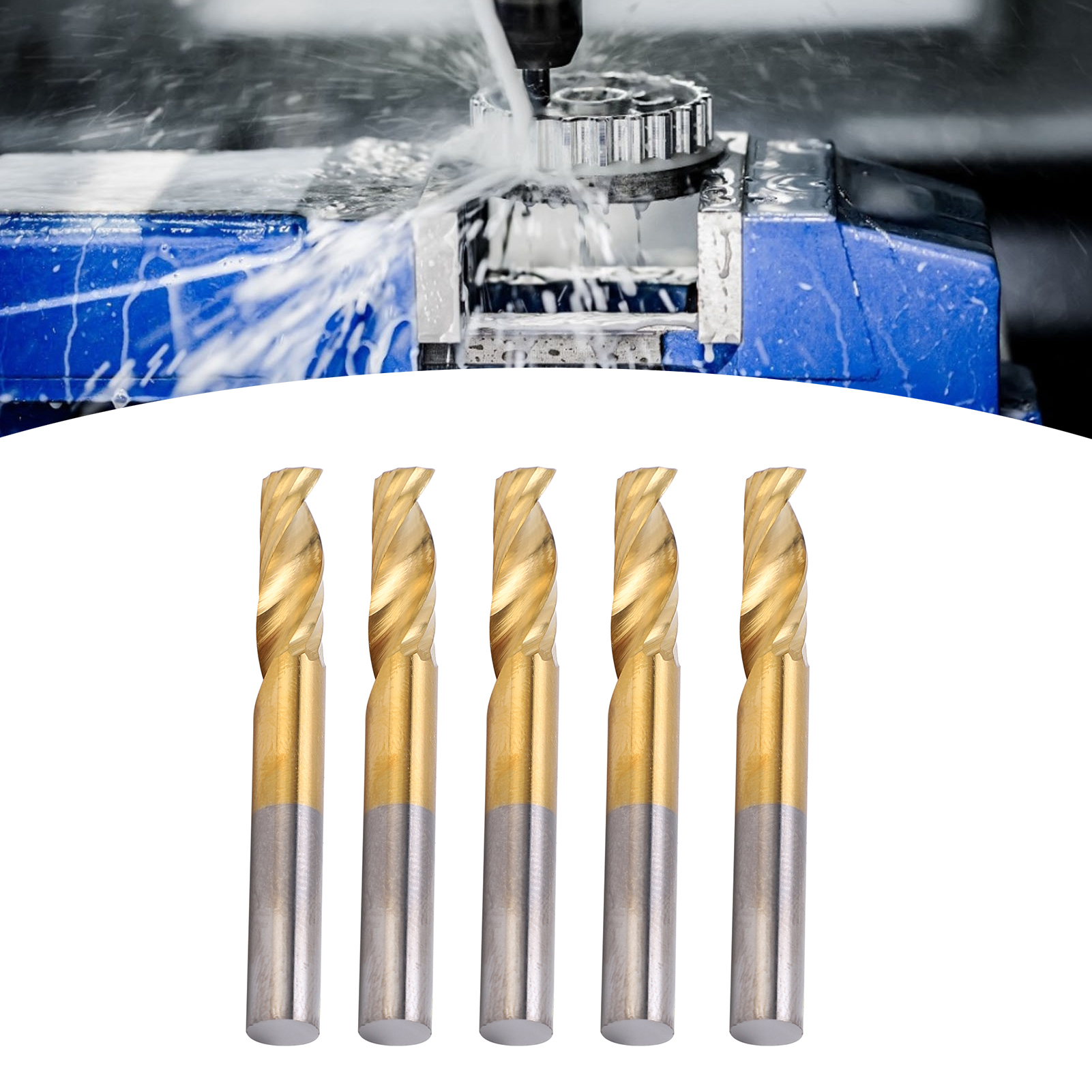 Titanbeschichteter Schaftfräser, Einspiraliger Schaftfräser, Metrischer Hss-schaftfräser, 6 × 17 × 50 Mm