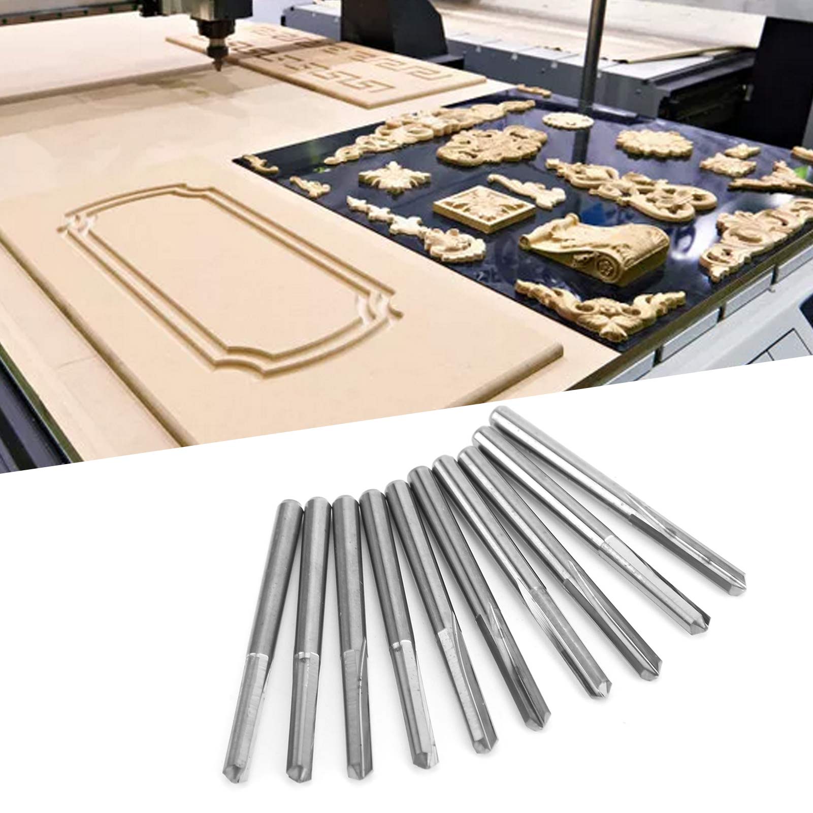 3,175 Zoll Doppelschneider-schaftfräser Aus Hartmetall, 10 Stück, 900,2 Mm.