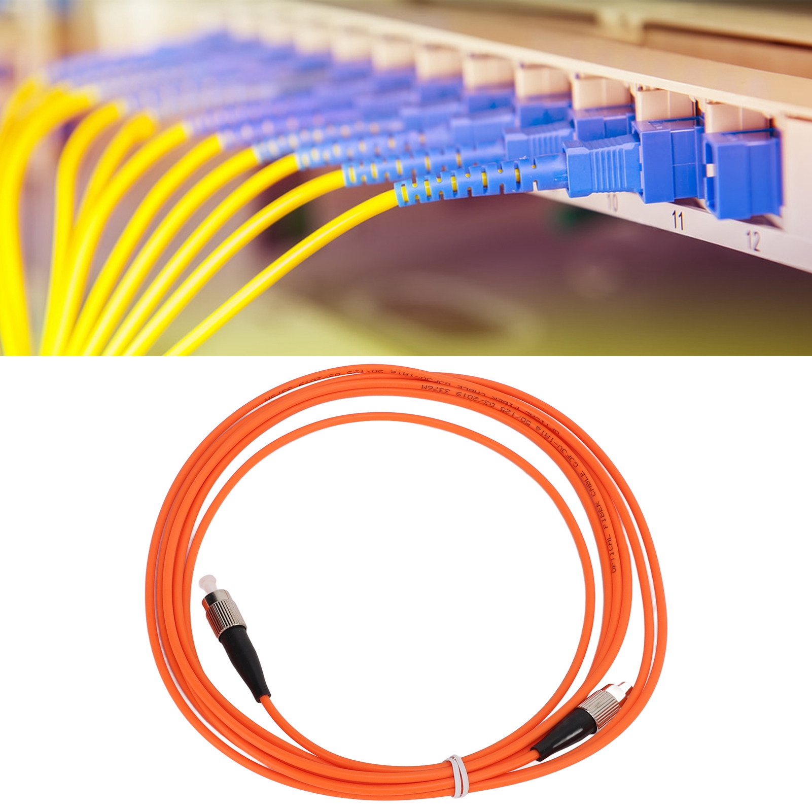 Zwei Single-core-multimode-glasfaser-patchkabel (e-fc/fc-mm-3m) Zu Verkaufen Netzwerk-patchkabel, Carrier-qualität, 3 M.