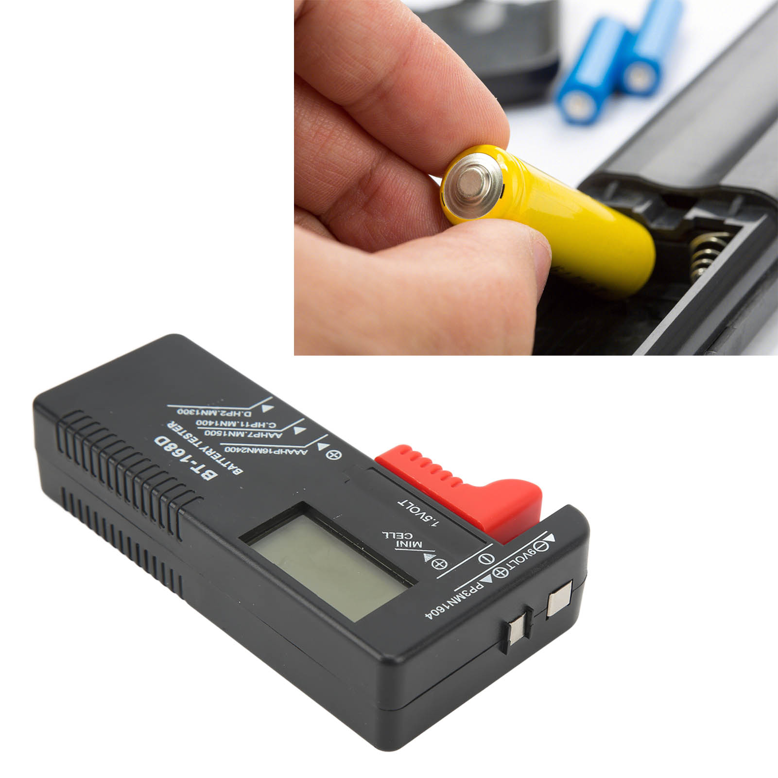 Bt-168d Digitalanzeige-batterietester: Zeigt Die Leistung Von Aa- Und Aaa-9v-batterien Digital An Und Testet Sie.