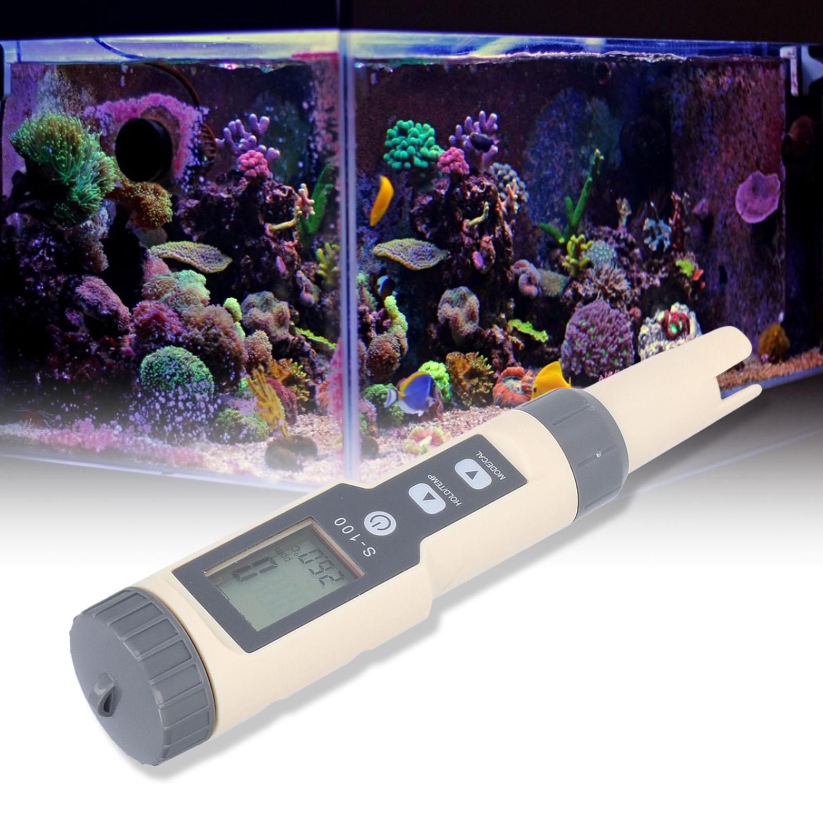 4-in-1 S-100 Tester: Salinometer, Ec, Tds, Temperatur. Multifunktionsstift Zur Wasserqualitätsprüfung (tds) Mit Hintergrundbeleuchtung.