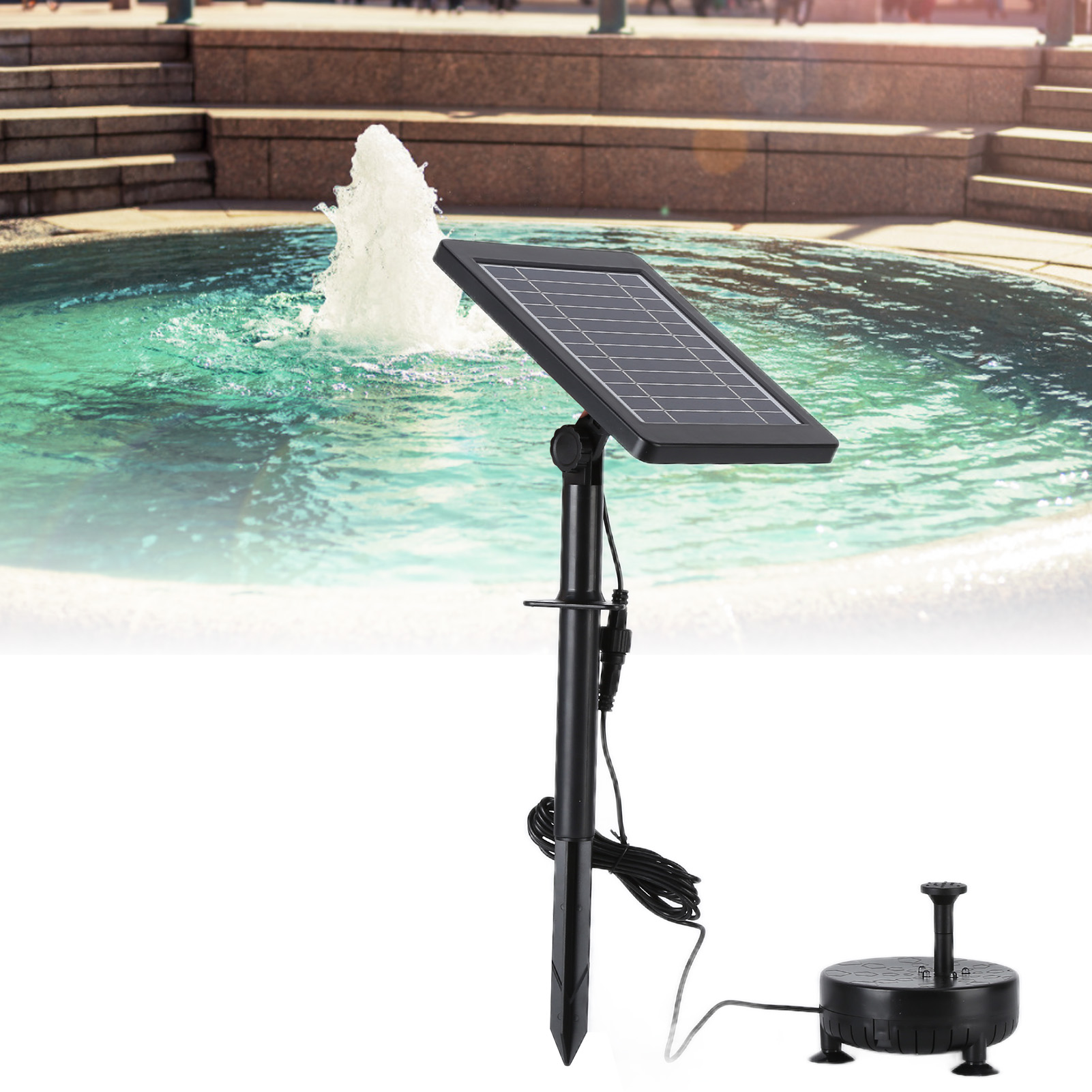 6v Dc 3,5w Solarbrunnen Mit 5 Led-leuchten, Solarbrunnen, Funktioniert Ohne Stromanschluss, Solarwasserpumpe