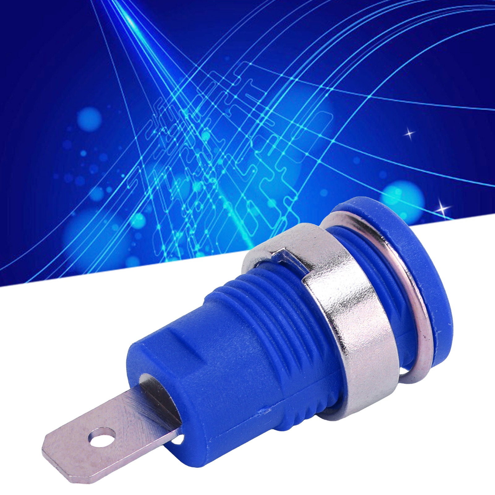 24.210 Bananenstecker 4 Mm, Reine Kupfermetallplatte, Weiblicher Stecker, Bananenkopf, Klemmenblock, Steckerzubehör, Blau.