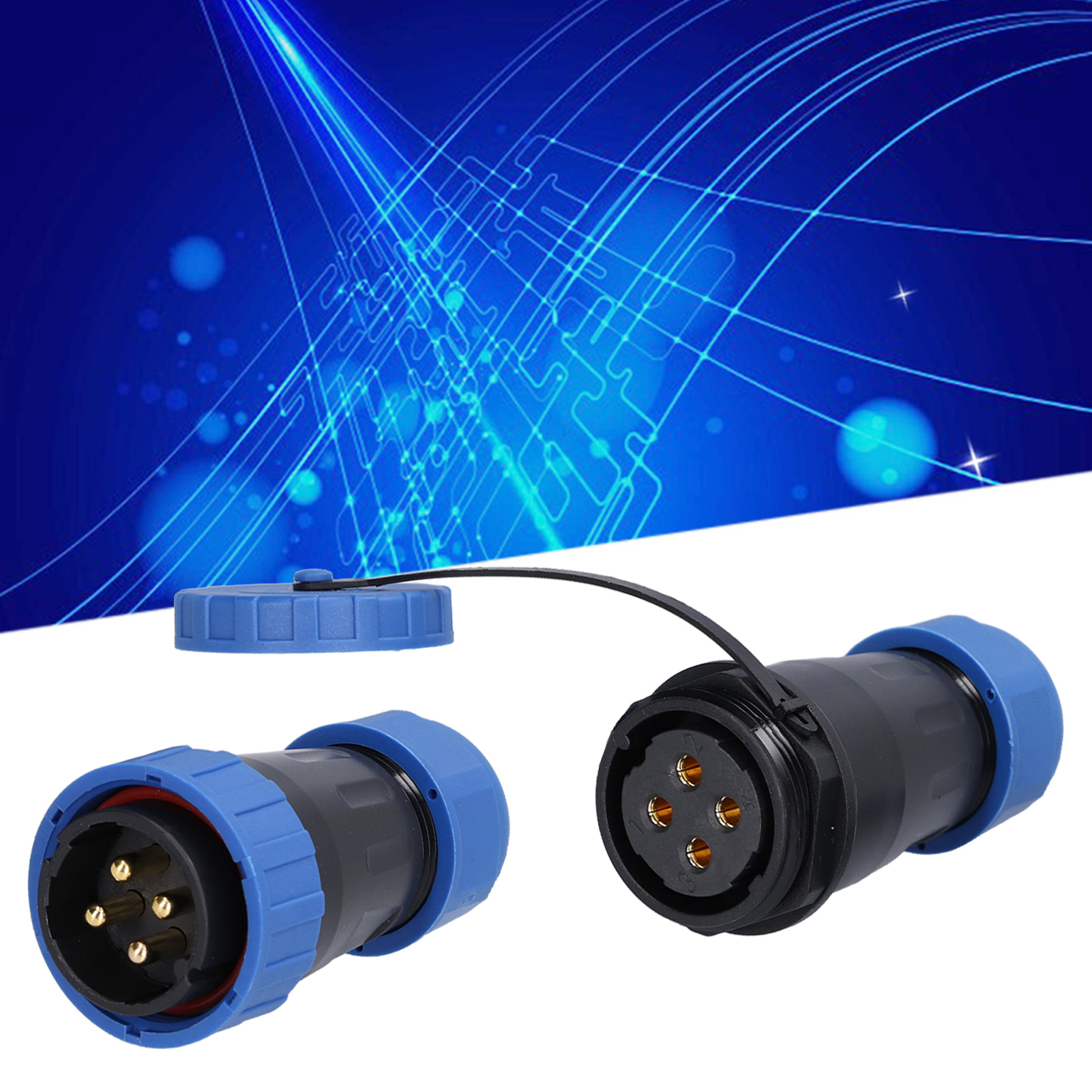 Ip68 Wasserdichter Luftfahrtstecker Und -buchse, Lötfrei, 45 A, Mehradrig, 250 V, 45 A, 4-adrig
