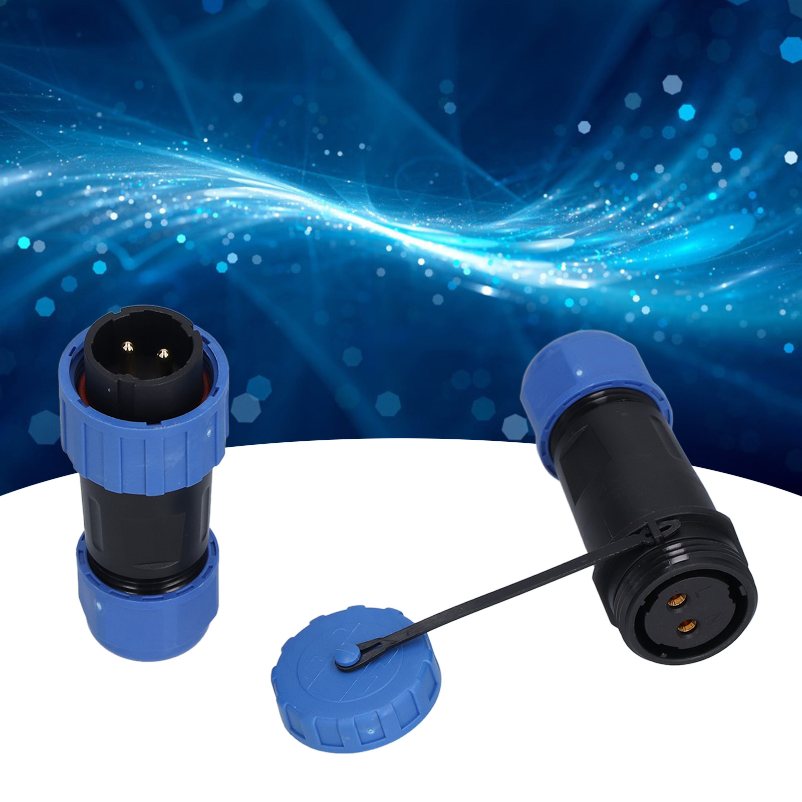 Ip68 Wasserdichter Luftfahrtstecker Und -buchse Lp20, Lötfrei, Mehradrig, Lötfreier Stecker Und Buchse, 250 V, Φ6-12 Mm², 2 Leiter.
