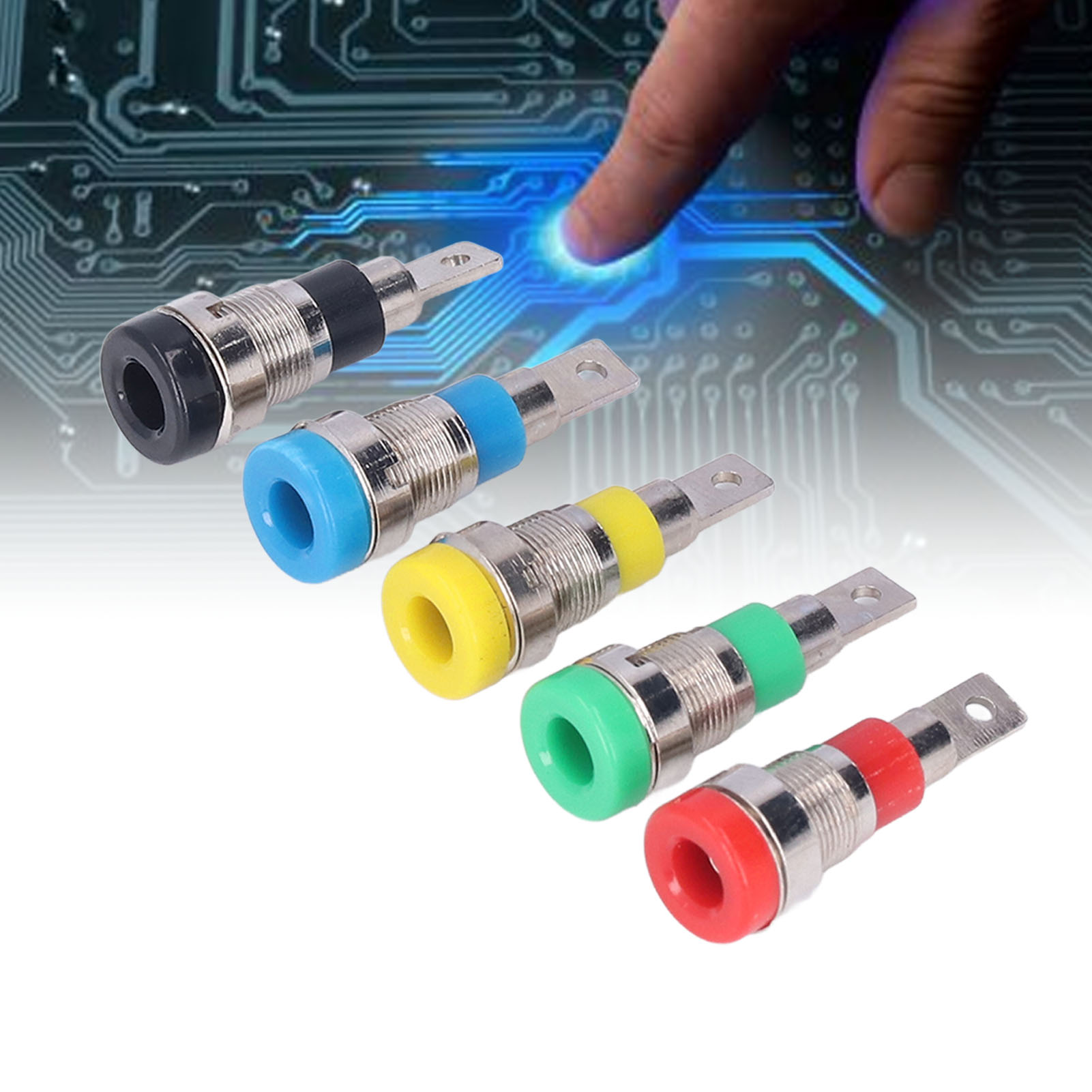 Bananenstecker-panelverbinder, 4-mm-bananenstecker, Reine Kupferanschlüsse (rot, Schwarz, Gelb, Blau, Grün)