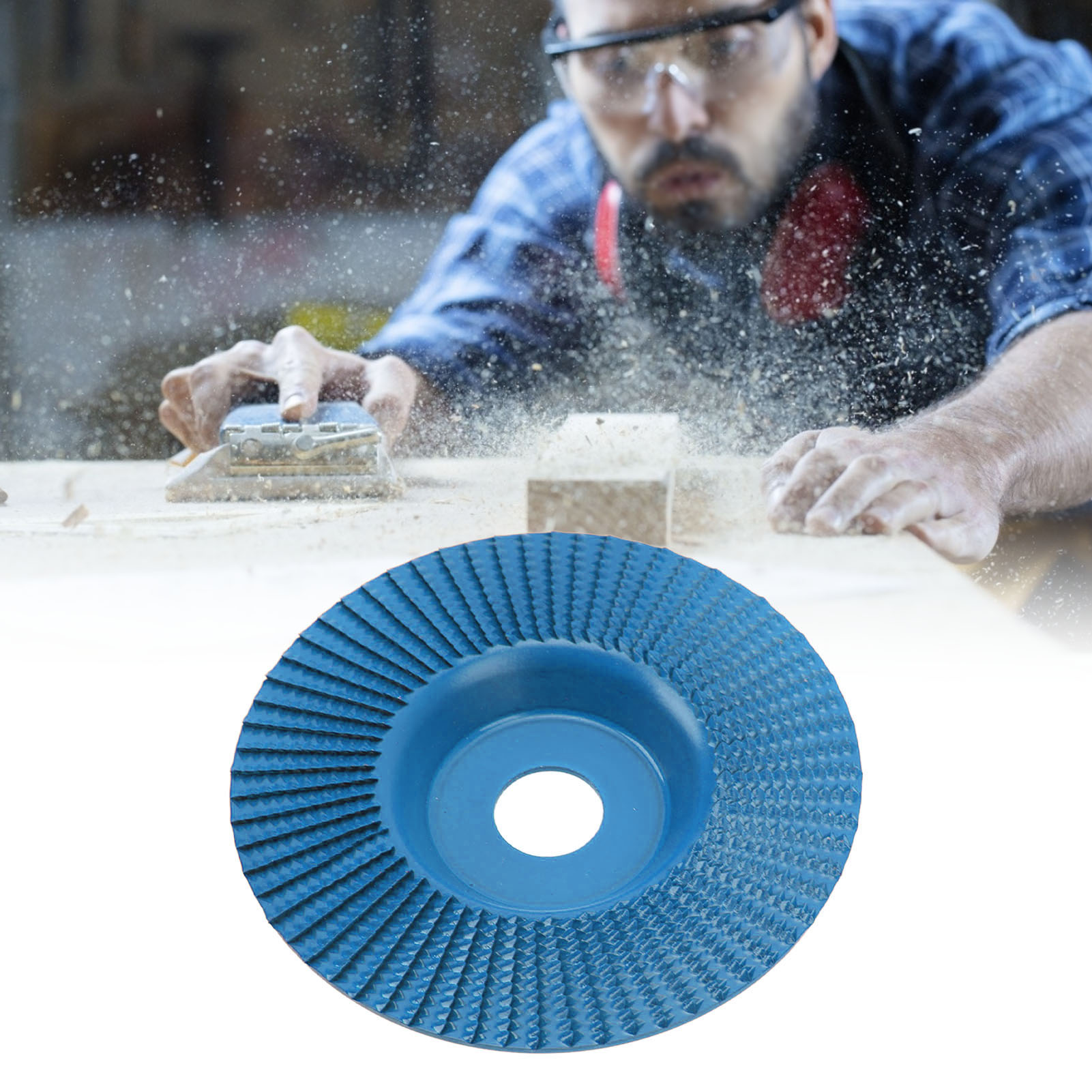125-mm-flachpolierscheibe, Schleifscheibe Für Holzbearbeitung, Blau