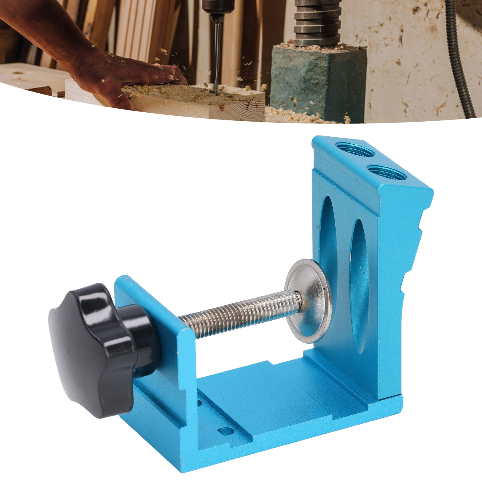 Positionierer Für Taschenlochbohrer, Taschenloch-spannset, Positionierwerkzeug Für Bohrungen In Aluminium Und Holz, Blau