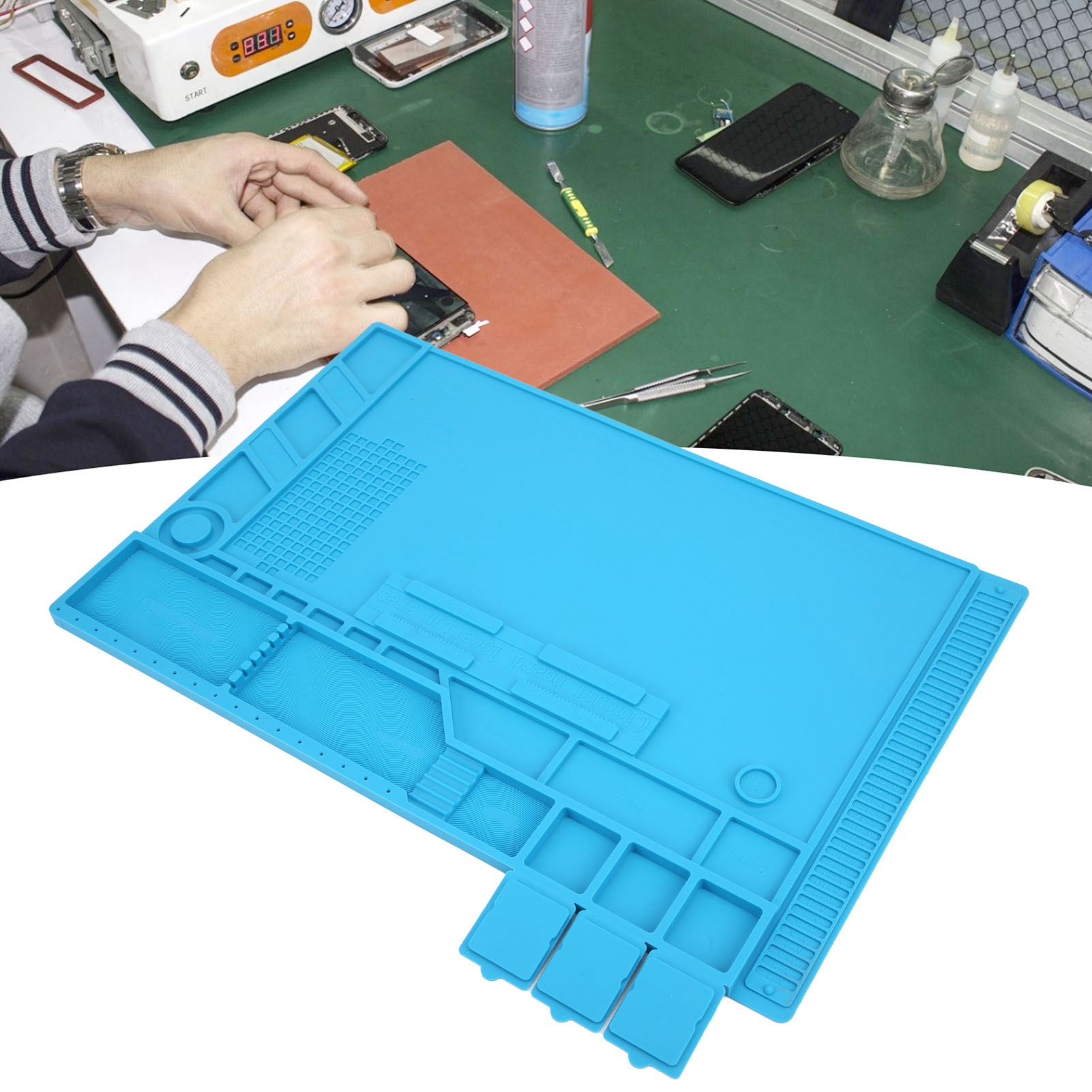 Magnetische, Wärmeisolierende Und Hochtemperaturbeständige Arbeitsmatte Für Computer- Und Handy-reparaturen Löttischmatte Für Heißluftpistole Und Lötkolben Verbrühungsschutz S-170