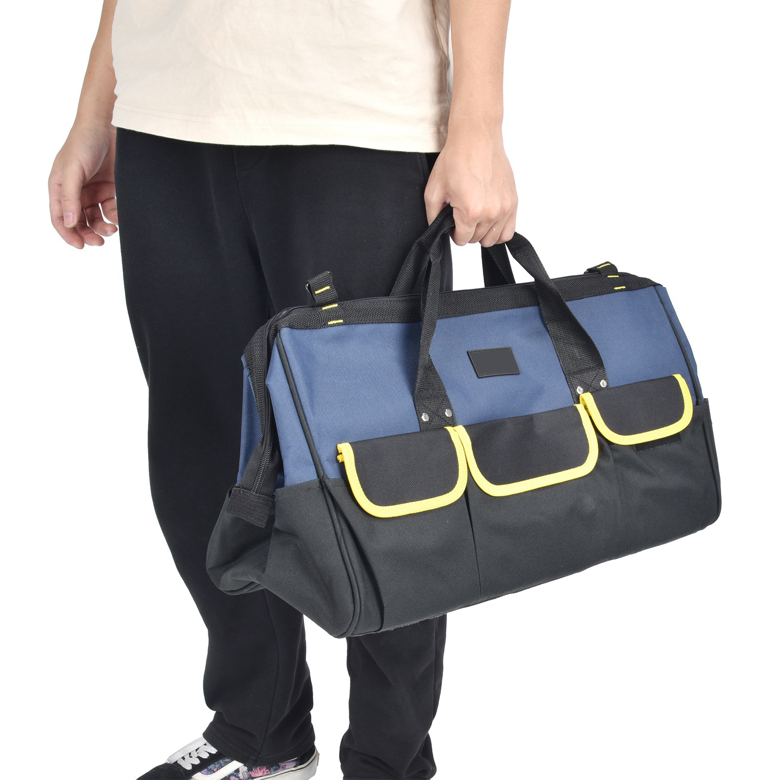 Werkzeugtasche Aus Oxford-canvas, Multifunktionale Werkzeugtasche Für Elektriker Und Reparaturarbeiter, Große Größe, Aus Dickem Canvas, Wasserdicht Und Mit Gummiboden.