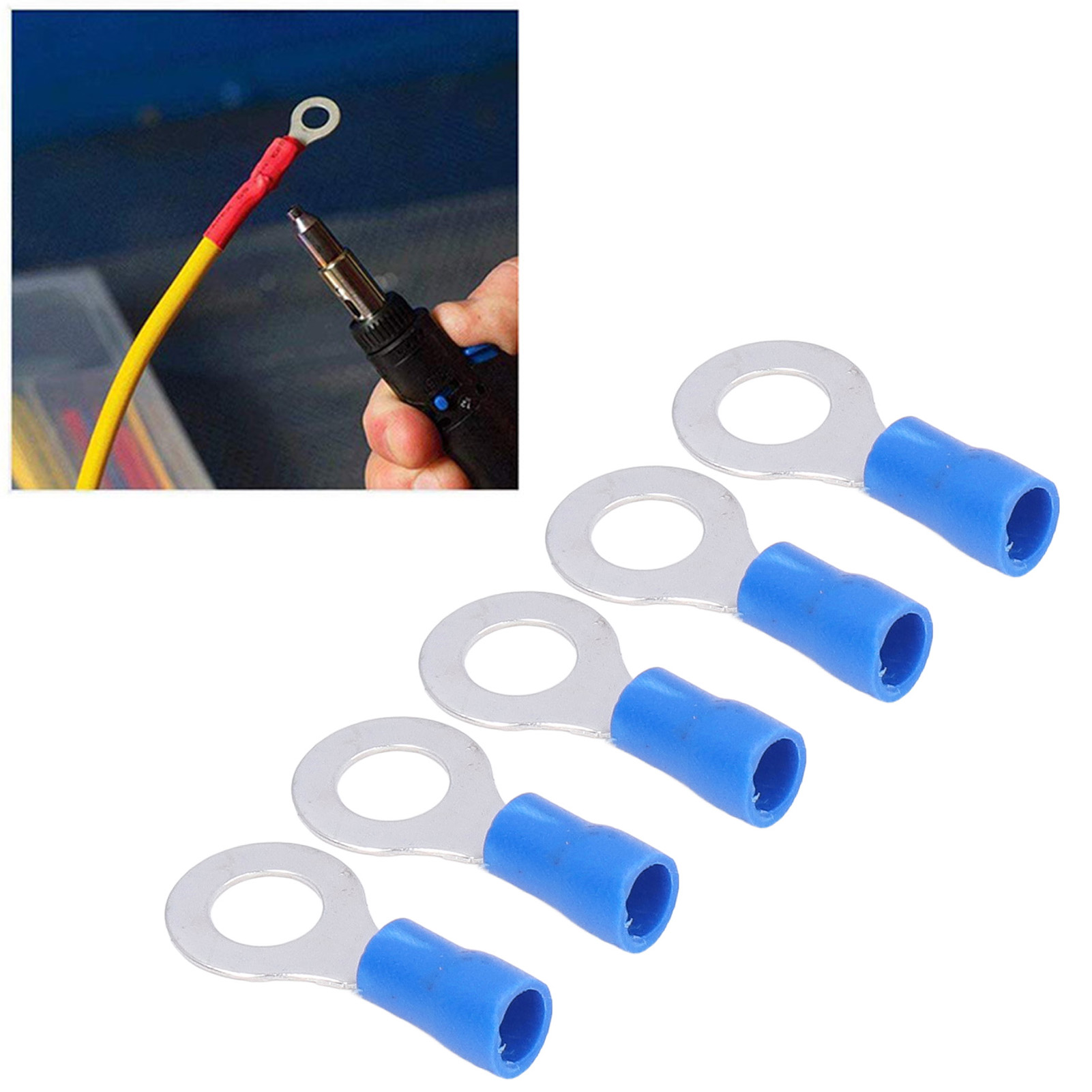 Rv2-6 Vorisolierte Kupferring-crimpklemmen, Awg 16-14 Drahtverbinder (100 Stück Pro Bestellung)