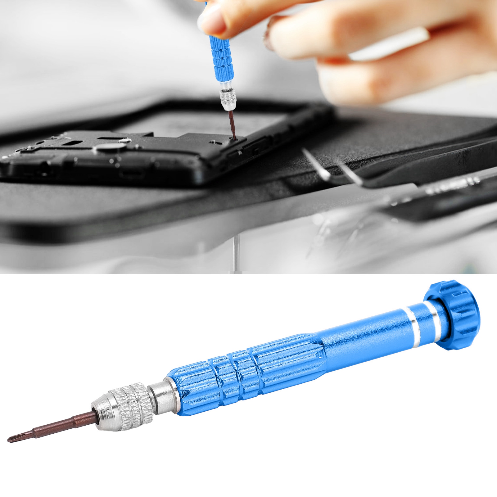 5-in-1 Handy-demontage- Und Reparaturwerkzeugset Aus Aluminiumlegierung Mit Schraubendreher (blau)
