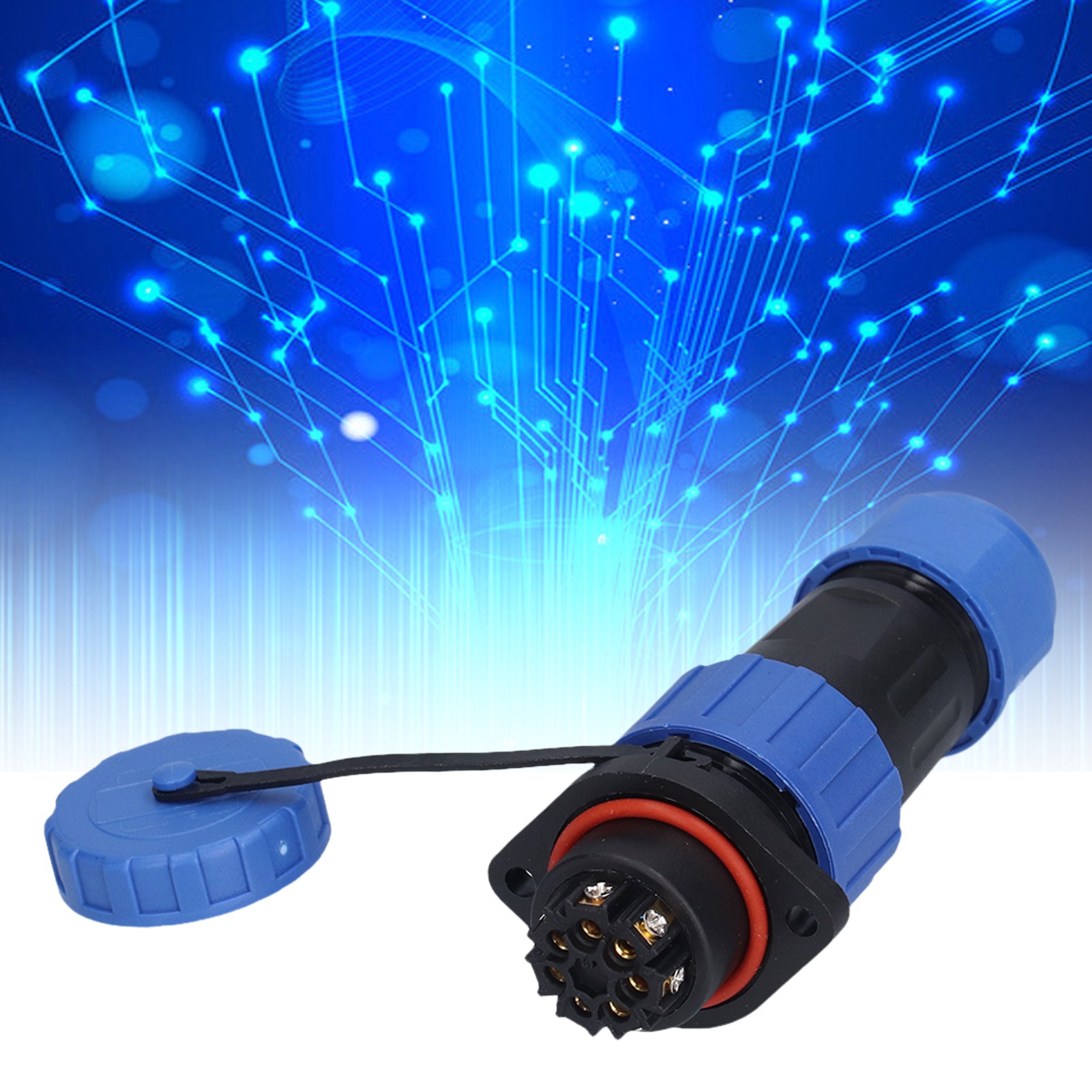 Lp20 Lötfreier Mehradriger Stecker Und Buchse, Lötfreier Flanschtyp, Ip68 Wasserdichter Luftfahrtstecker Und -buchse, 250 V, Φ6-12 Mm², 7 Leiter.