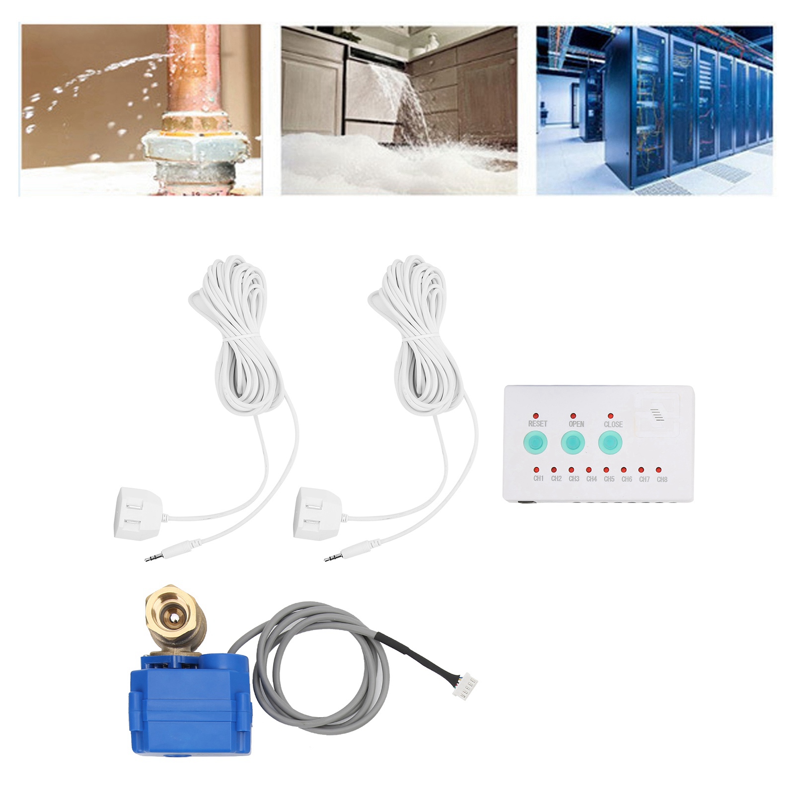 Intelligentes Leckageerkennungssystem Für Den Hausgebrauch Mit Dn15 Zweikanal-messingkugelsensor Und Einzelventil (europäischer Standard)
