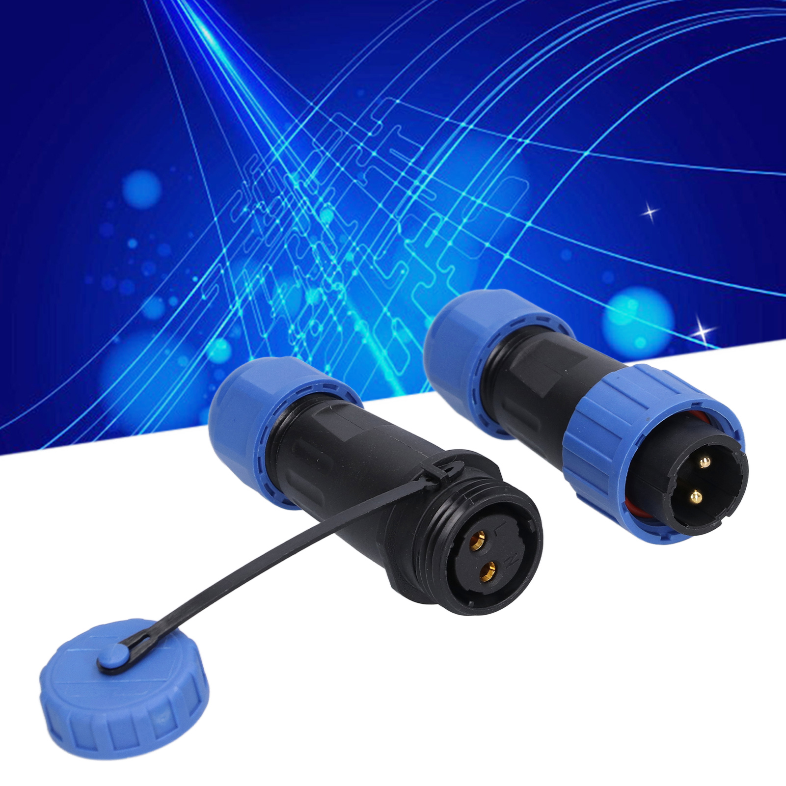Wasserdichter Luftfahrtstecker Ip68, 2-poliger Lötfreier Stecker Und Buchse Lp16, Mehrpolige Lötfreie Stecker- Und Buchsenanschlüsse, 250 V, 20 A