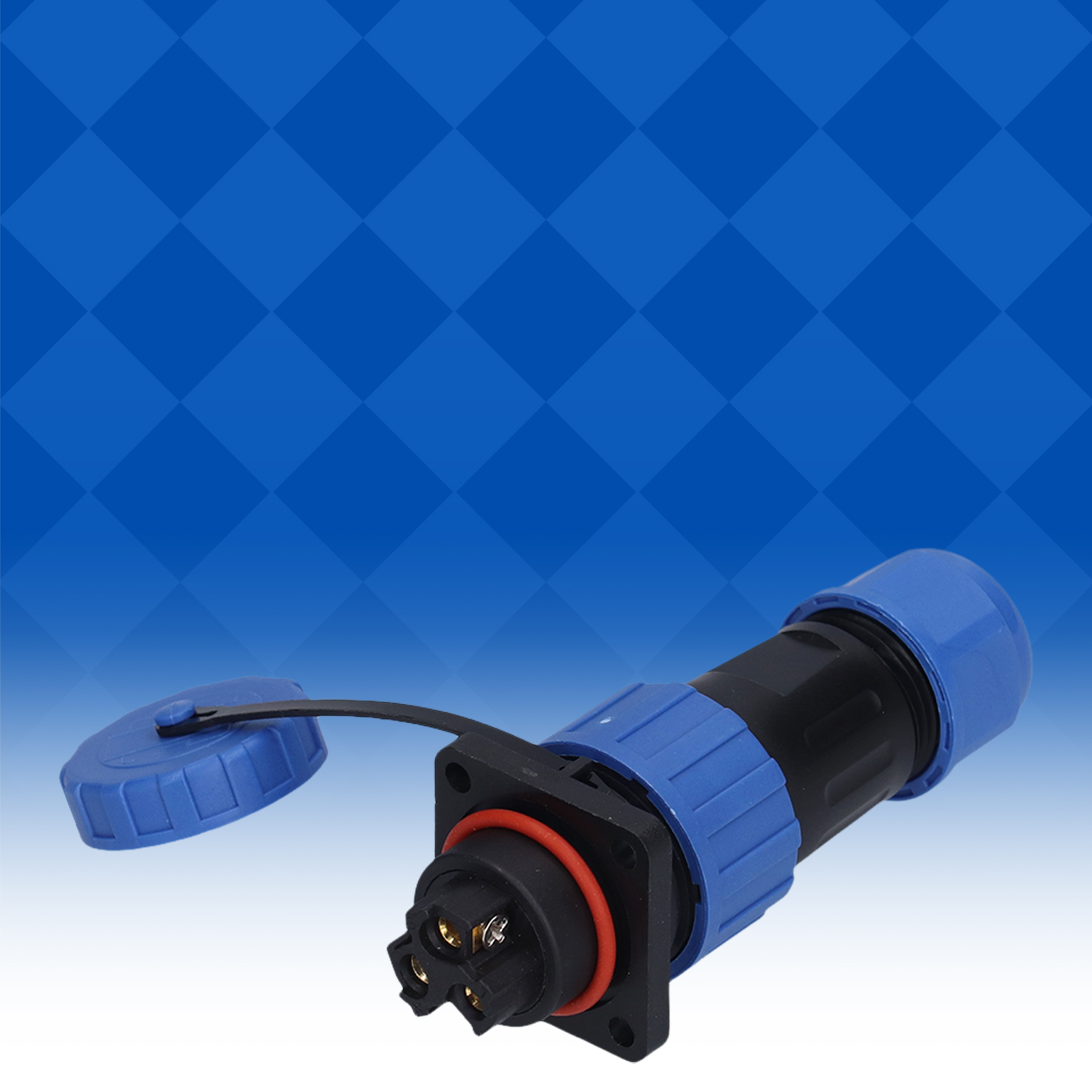 Ip68 Wasserdichter, Vierpoliger, Quadratischer, Lötfreier Luftfahrtstecker Lp20 Mit Lötfreien Mehradrigen Stecker- Und Buchsenanschlüssen, 250 V, 3 Leiter