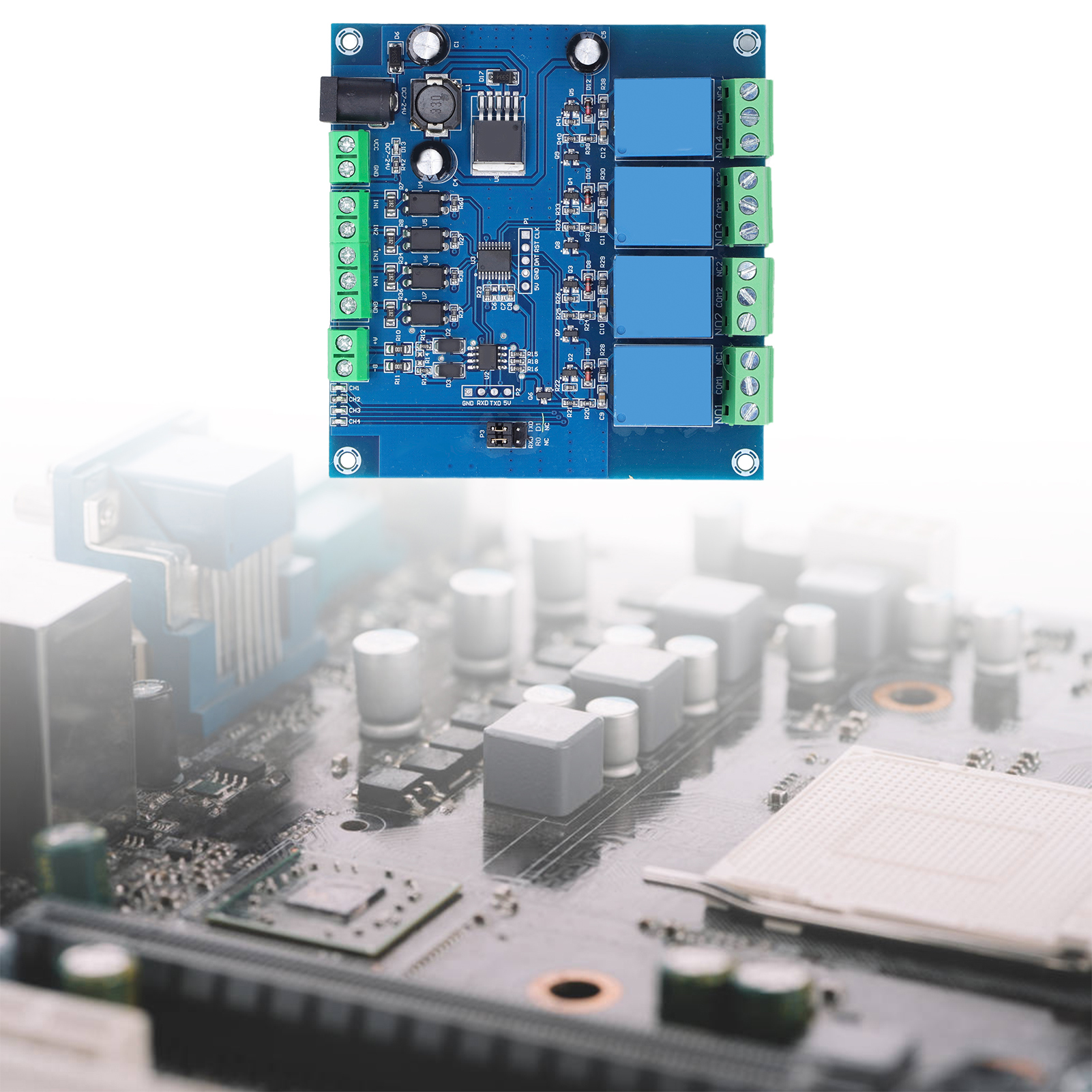4-kanal 7-24v Modbus-rtu Relaismodul Mit Digitalem Ein-/ausgang, Rs485/ttl Und Verpolungsschutz.