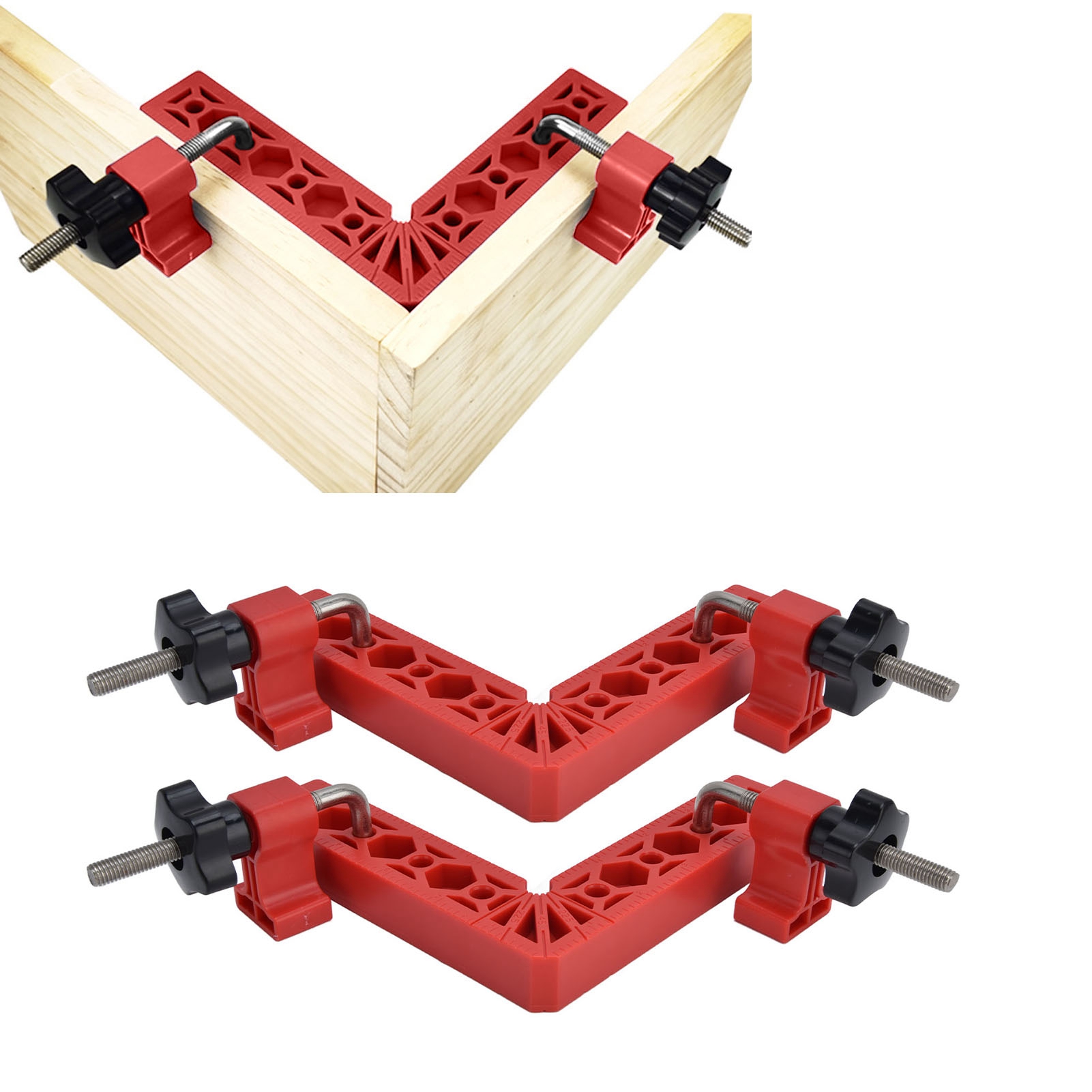 90°-winkellineal Für Die Holzbearbeitung, Positionierblock, Winkelklemme Für Die Holzbearbeitung, Holzbearbeitungswerkzeuge, Imperiales/metrisches Höhenlineal, Rot.