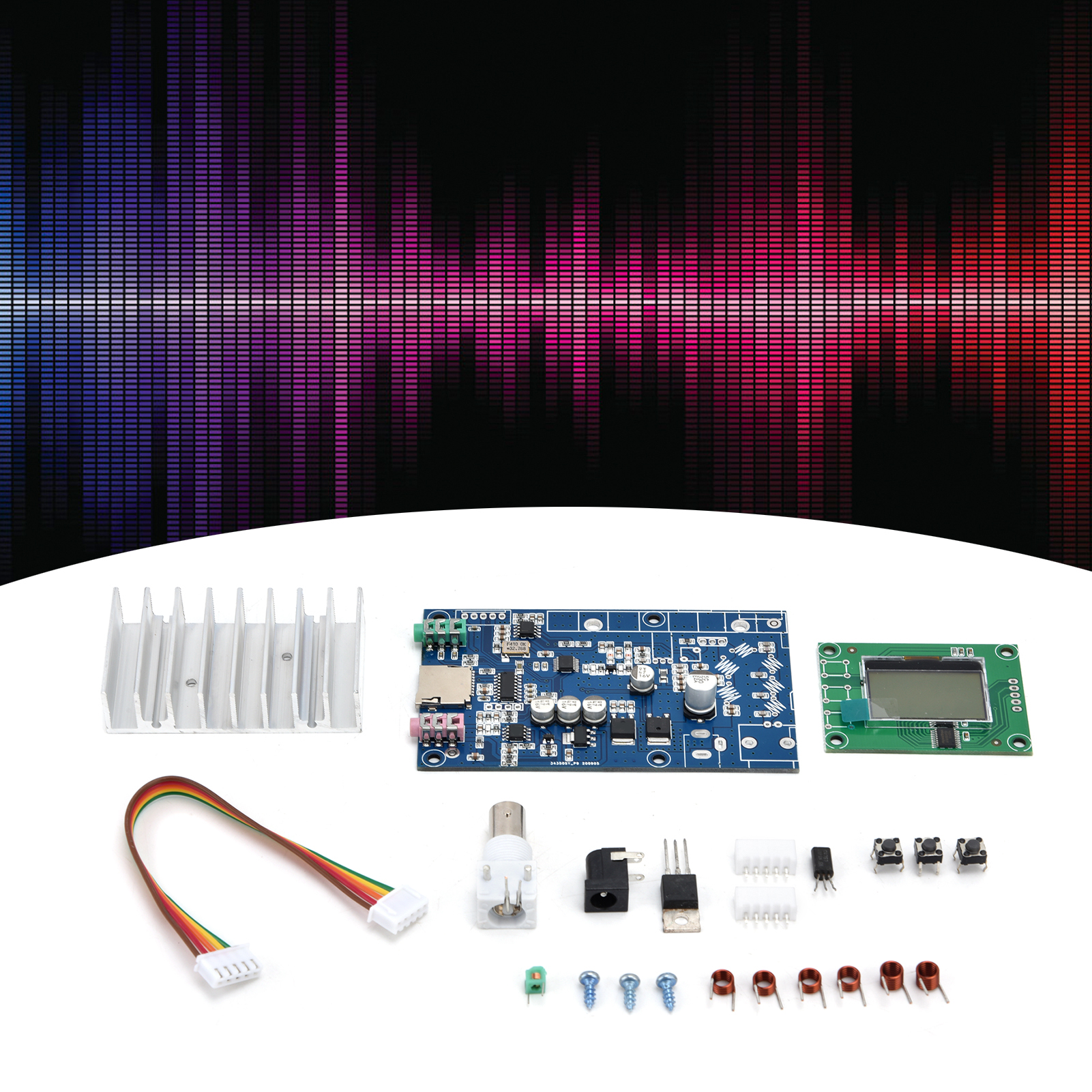 0,5–7 W Fm-sender, Radiostation, Pll-stereo-digitalfrequenz-kit + Lcd-anzeigekomponente