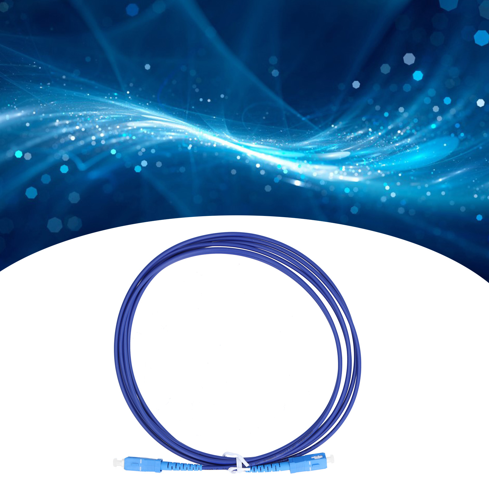Blau Geschirmtes Singlemode-einleiter-patchkabel Sc/upc-sc/upc, Geschirmtes Glasfaser-patchkabel, 3 Meter.