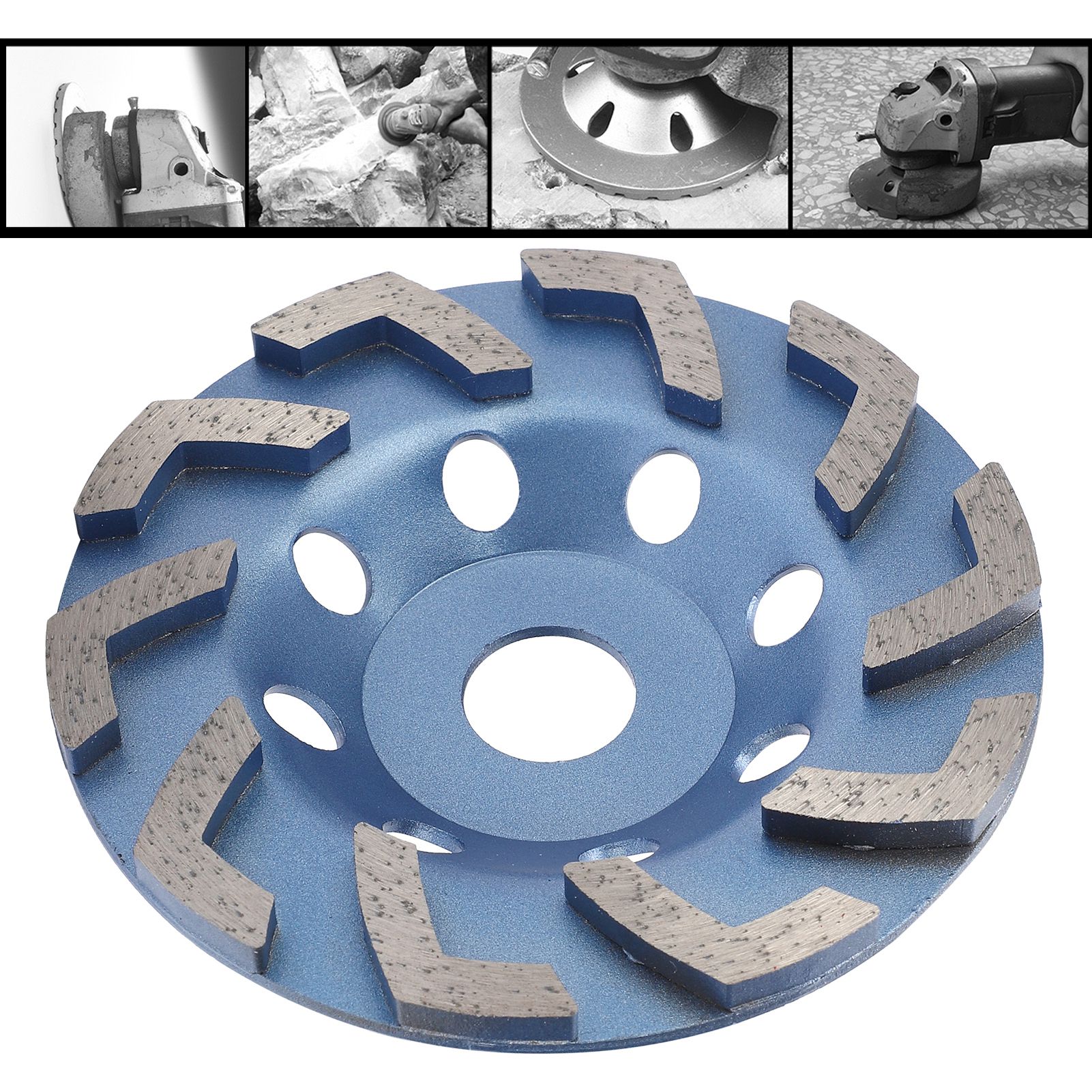 Diamantschleifscheibe Für Zement, Stein Und Beton, 125 Mm, Blaue L-förmige Zähne