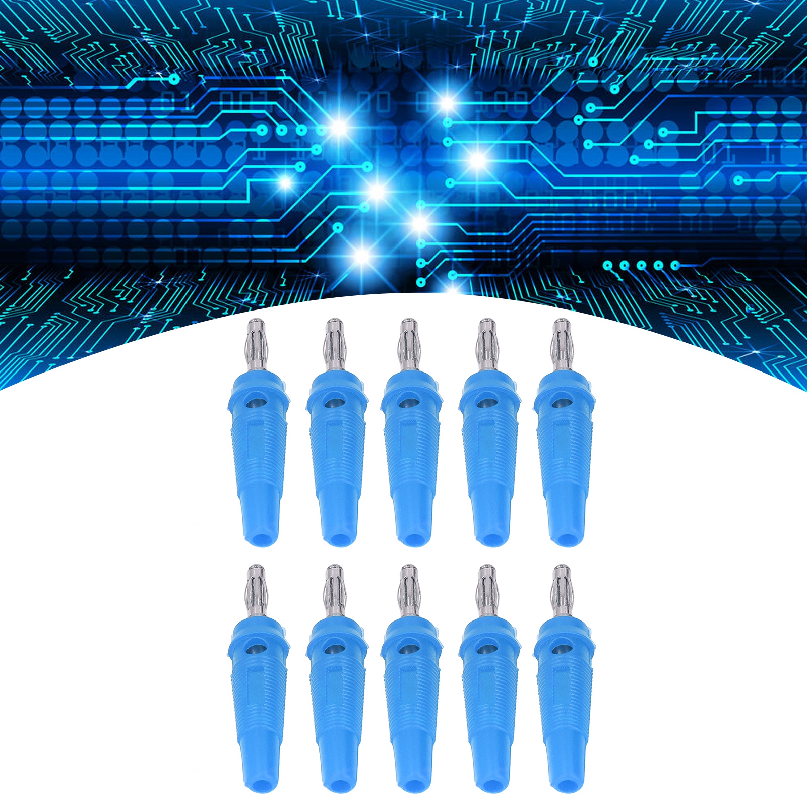 Bananenstecker In Laternenform, Kupferlegierungsdraht, Lötfreier Draht, Weichgummi, Blau, 4 Mm Bananenstecker