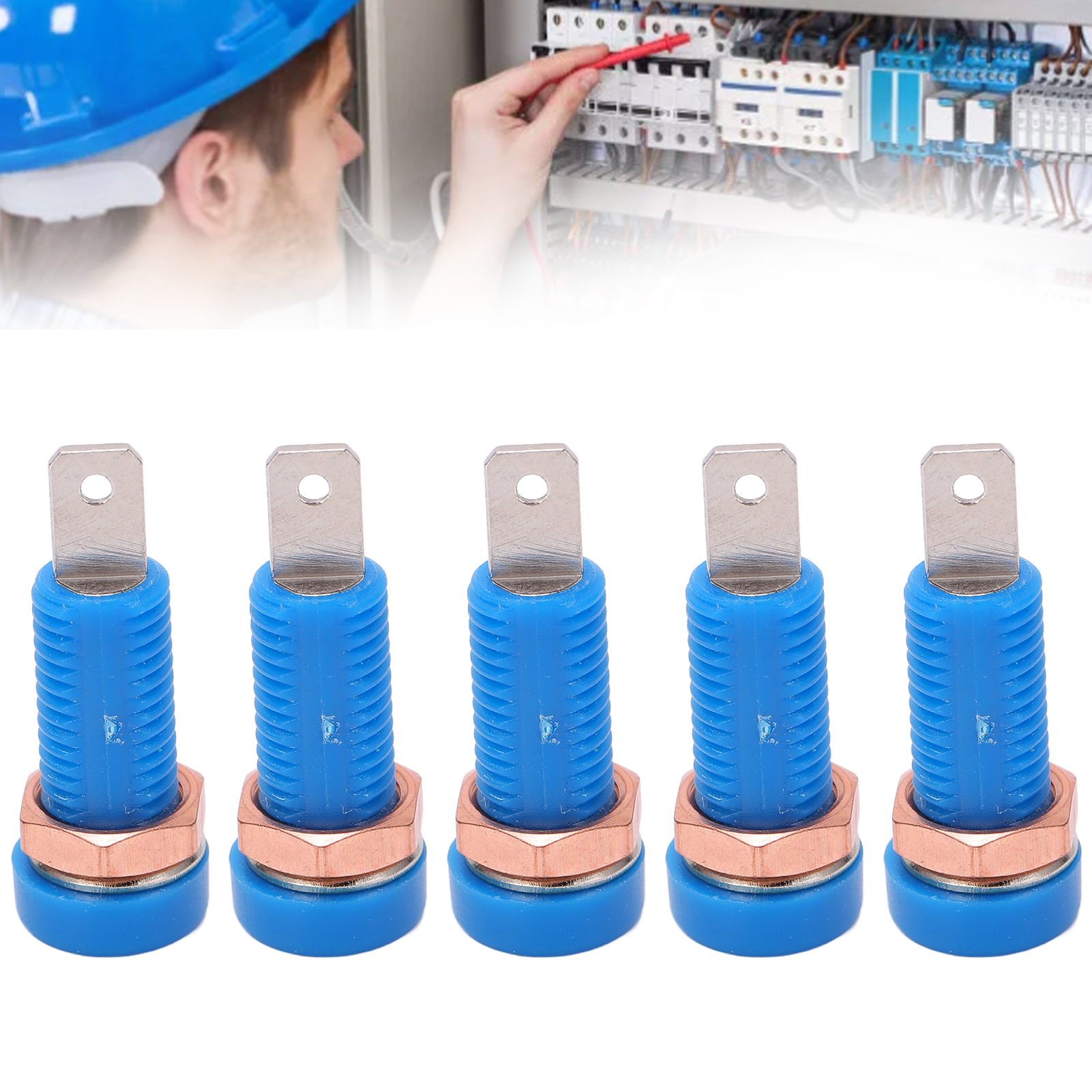 J.40015 4 Mm Panelstecker Mit 4 Mm Bananenstecker, Messinganschlüsse, Verkauft In 10er-packungen (blau).