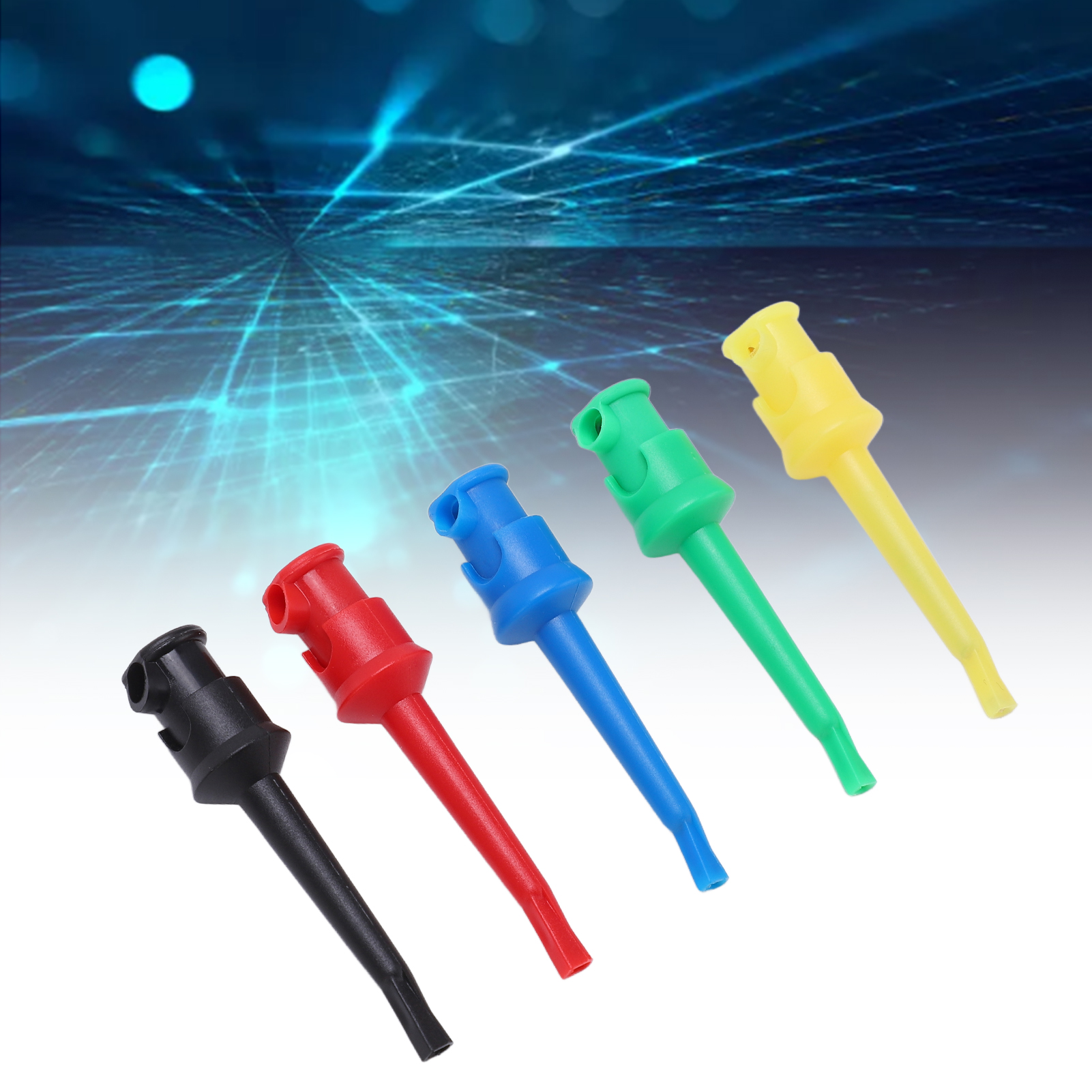 J.30007 Geschweißter Prüfhaken, Nylon/kupfer Schnellprüfclip, Einzelprüfhaken, Rot/schwarz/gelb/blau/grün, 2 Sets Werden Zusammen Verkauft.
