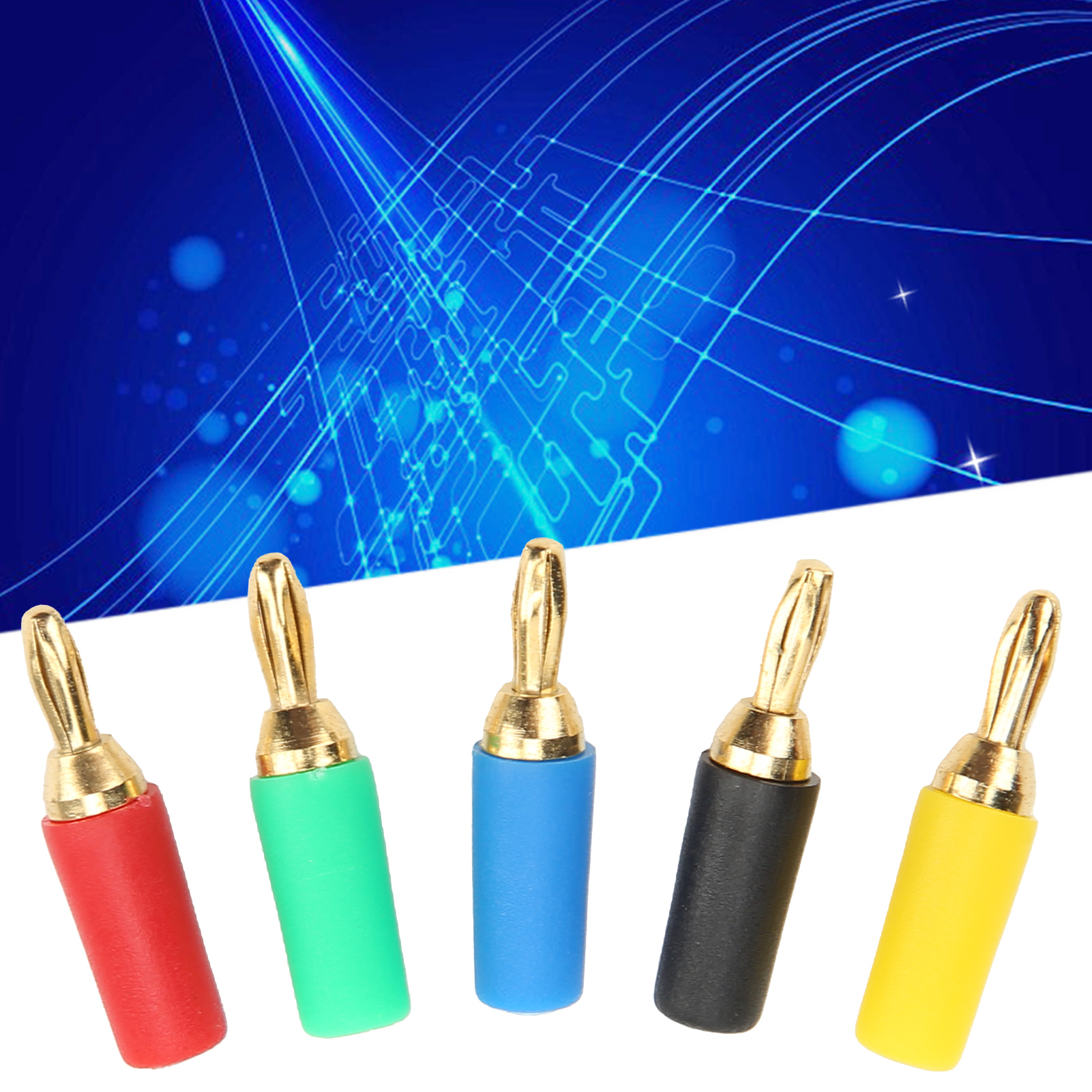 2,5 Mm Bananenstecker Aus Reinem Kupfer, Vergoldet, Vierblättrig, J.10007, 25 Mm Gesamtlänge, 3,5 Mm Anschlussloch, Lötsteckerhalter, Rot, Schwarz, Gelb, Blau, Grün, Zwei Sets Werden Zusammen Verkauft