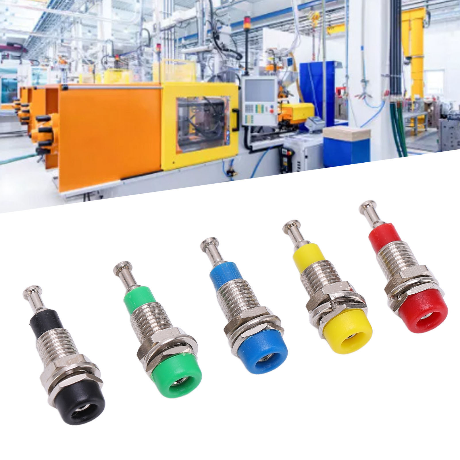 J.40006 Vollkupfer-2-mm-panelstecker, Bananenstecker (weiblich), Metall-anschlussklemme, Rot, Schwarz, Gelb, Blau Und Grün, 2 Sets Zum Verkauf