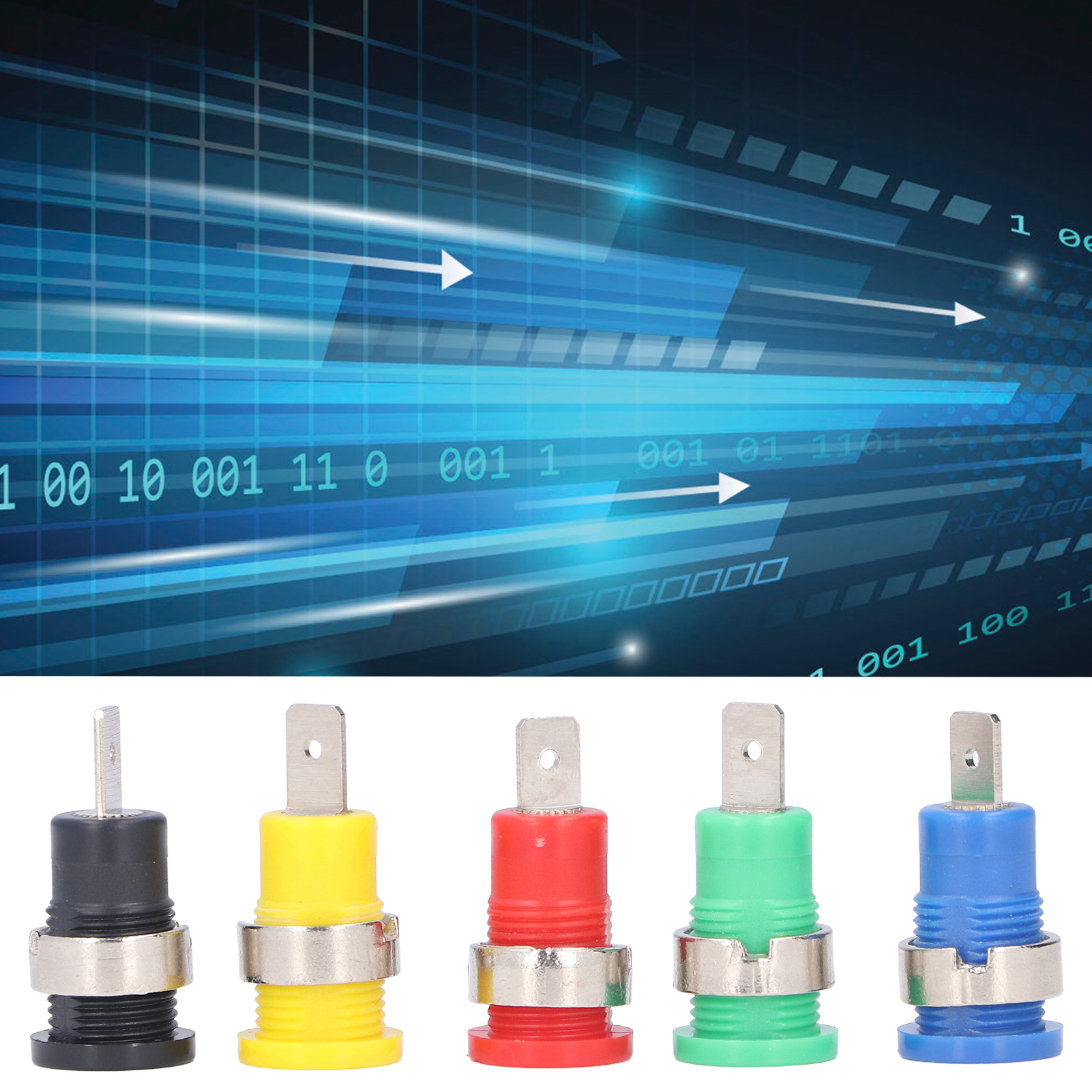 Sicherheitsschleifen-klemmenblock Aus Reinem Kupfer, 4 Mm Bananenstecker, 12 Mm Erdungs-klemmenblock, Rot, Schwarz, Gelb, Blau, Grün, 5 Sets Pro Bestellung.
