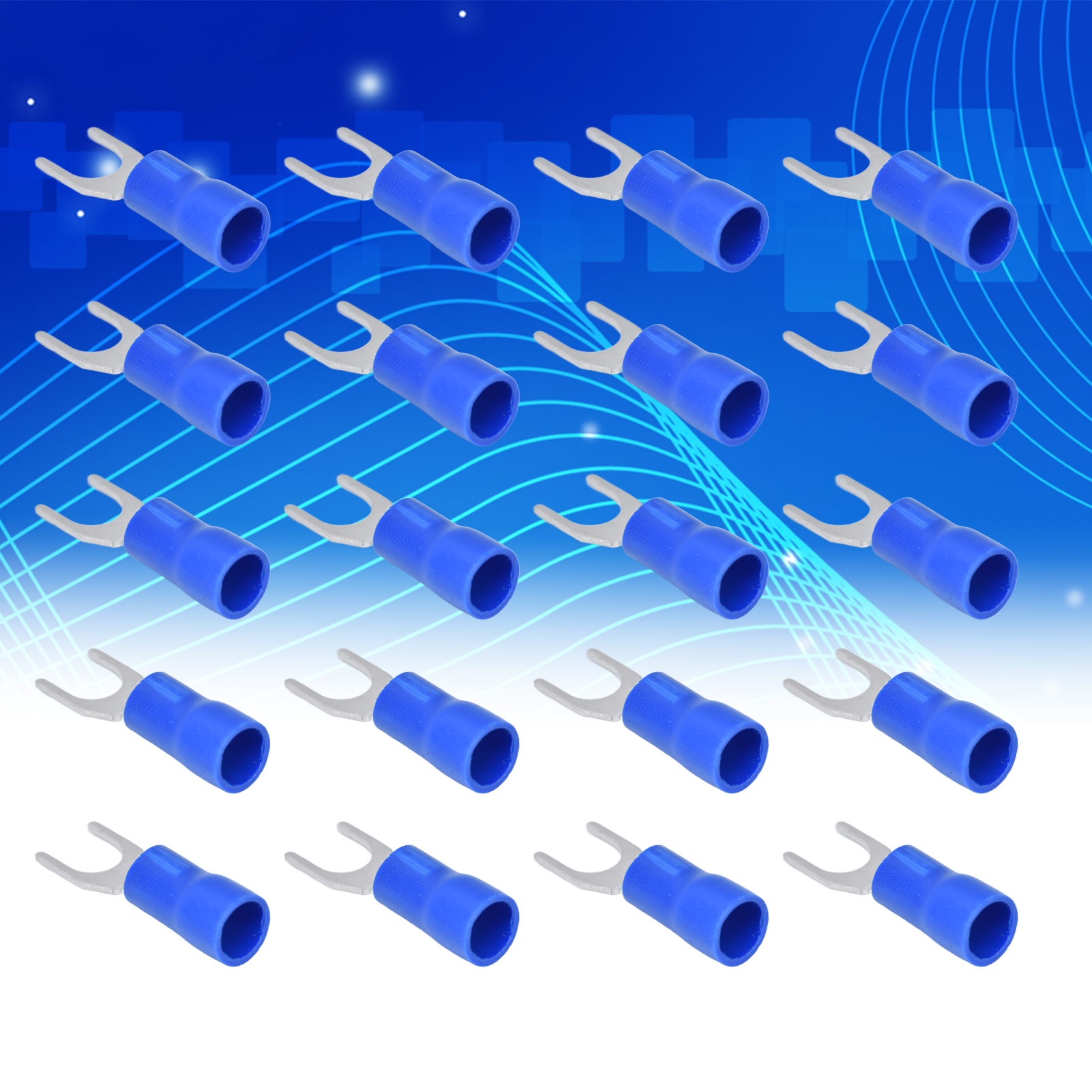 50 Sv5.5-6 Blau Isolierter Abzweigverbinder, U-förmiger Kabelverbinder, Crimpanschluss, 12-10 Awg