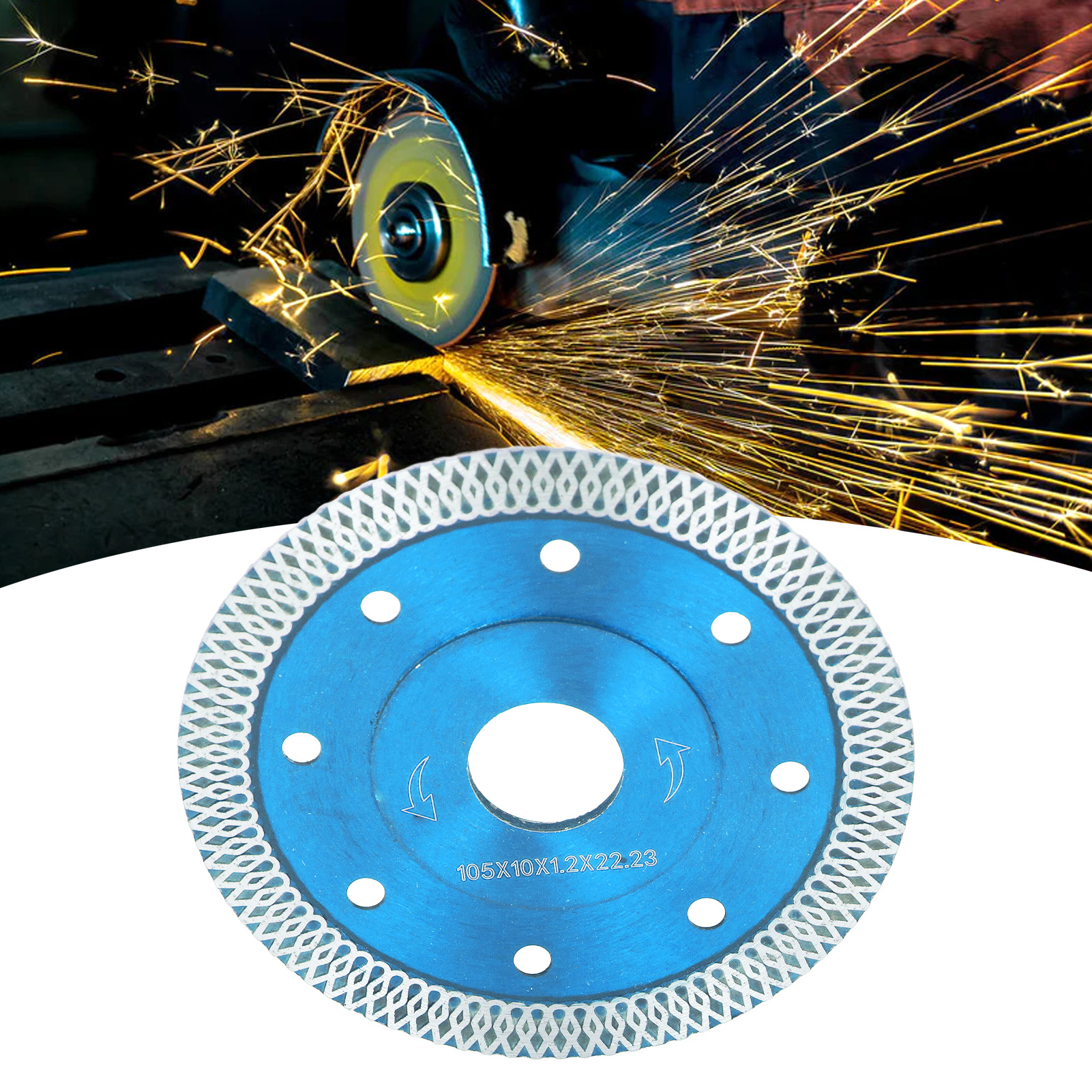 105 Mm Diamantschleifscheibe Zum Schleifen/polieren, Aus Professionell Heißgepresster Doppelwellenkeramik, Blau.