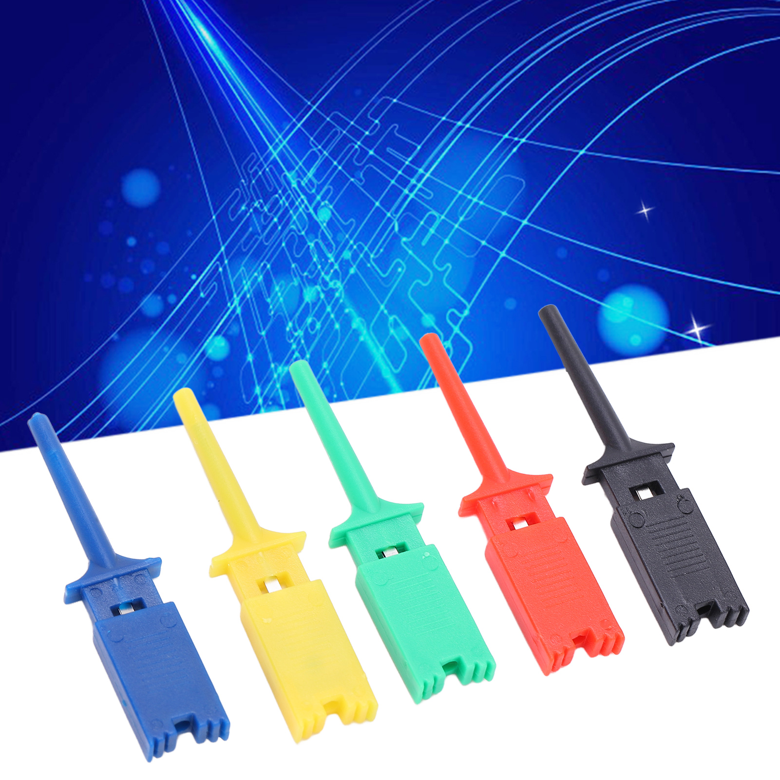 Zubehör Für Elektronische Messgeräte, Flache Prüfhaken, Prüfklemmen, Rote, Schwarze, Gelbe, Blaue Und Grüne Prüfhaken, Verkauft In 4er-packs.