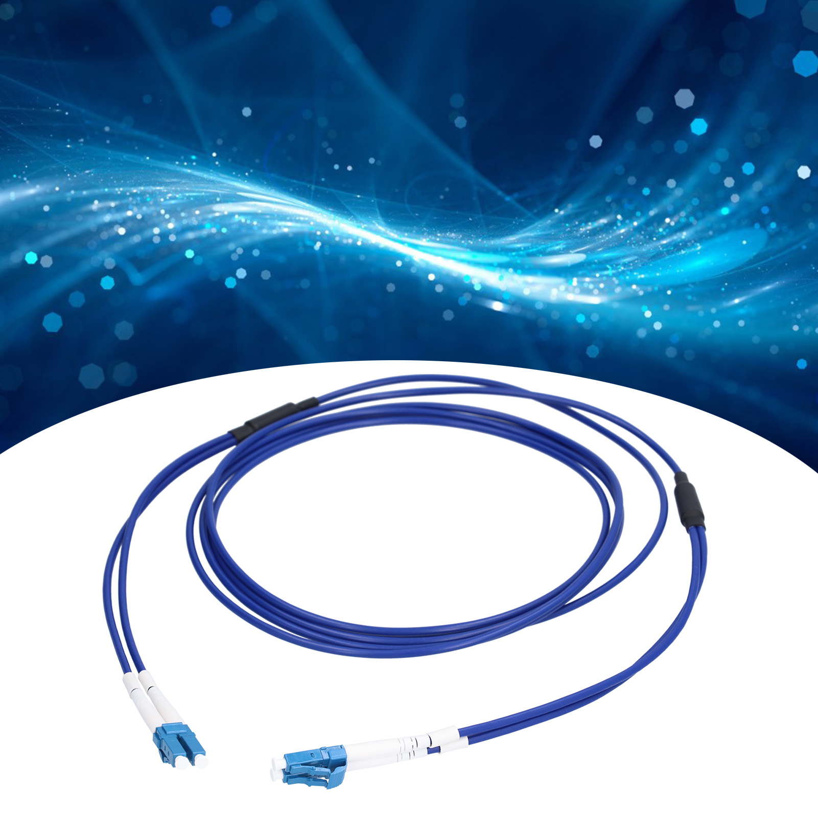 Blau Geschirmtes, Zweiadriges Singlemode-patchkabel Lc/upc-lc/upc, Geschirmtes Glasfaser-patchkabel, 5 Meter.