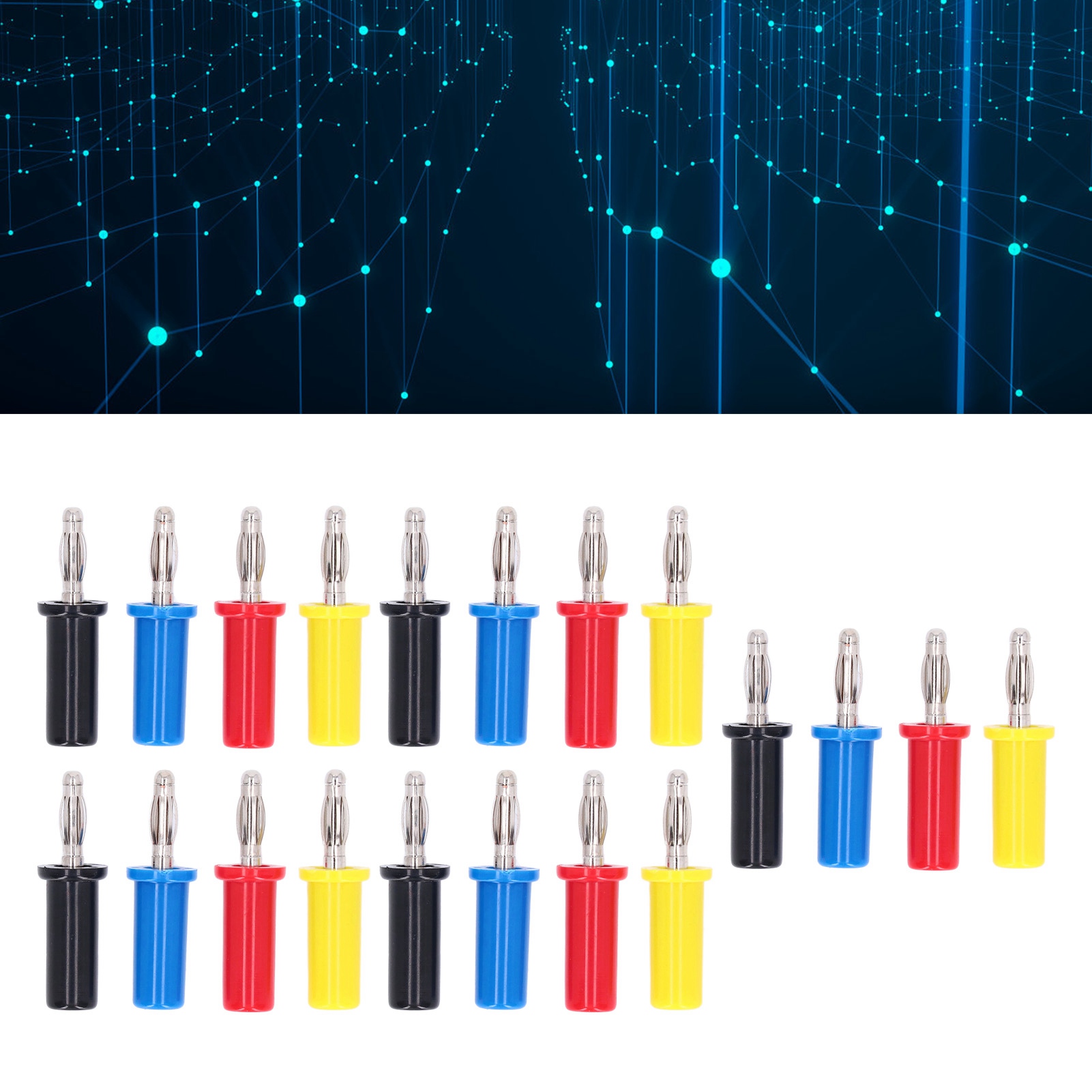 Hochwertiger 4-mm-bananenstecker Aus Reinem Kupfer In Laternenform (j.10013). 4-mm-bananenstecker Mit Flansch, 4-mm-bananenstecker Zum Löten, Rot, Schwarz, Gelb, Blau, Erhältlich Im 5er-pack.