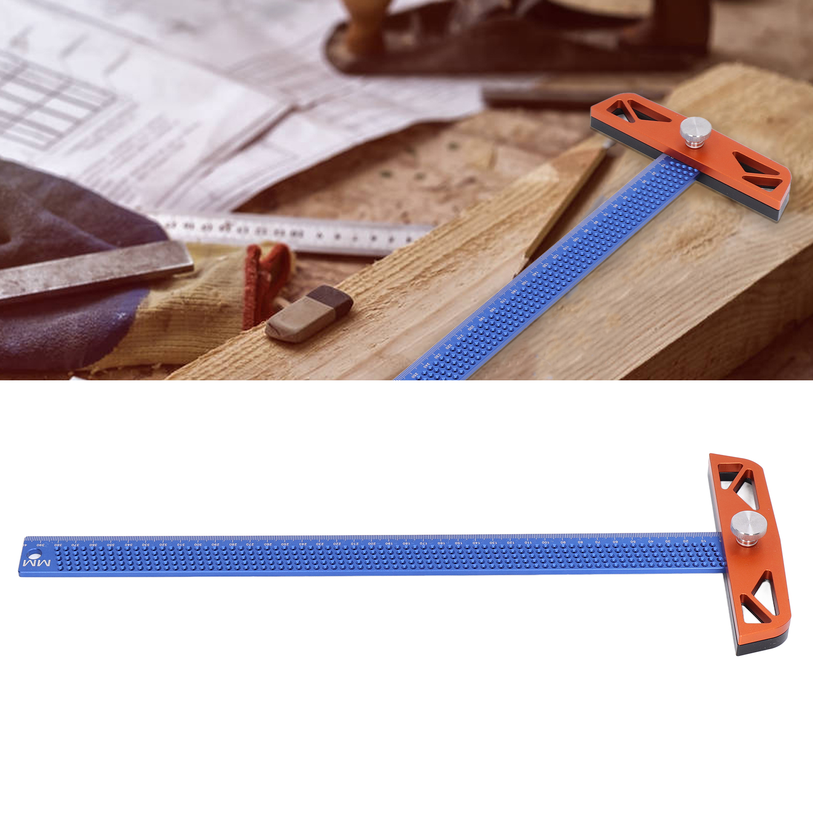 Anreißlineal Für Holzbearbeitung, Lochlineal, Winkellineal, Multifunktionslineal, Lineal Aus Aluminiumlegierung T-300 Mm, T-400 Mm, T-400 Mm