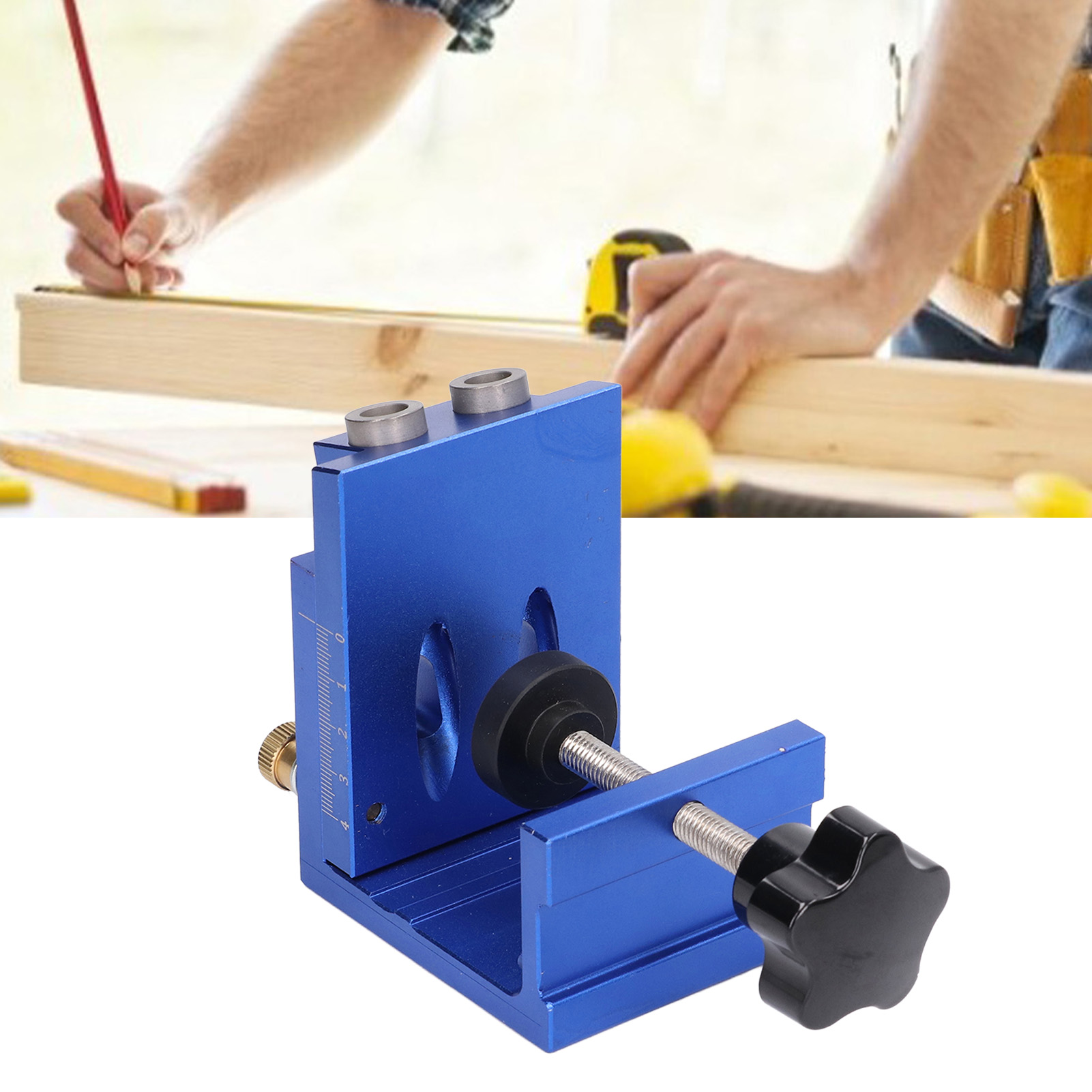 Bohrpositionierungsset Aus Aluminiumlegierung Für Die Holzbearbeitung, Winkelbohrpositionierer Und Taschenklemmen