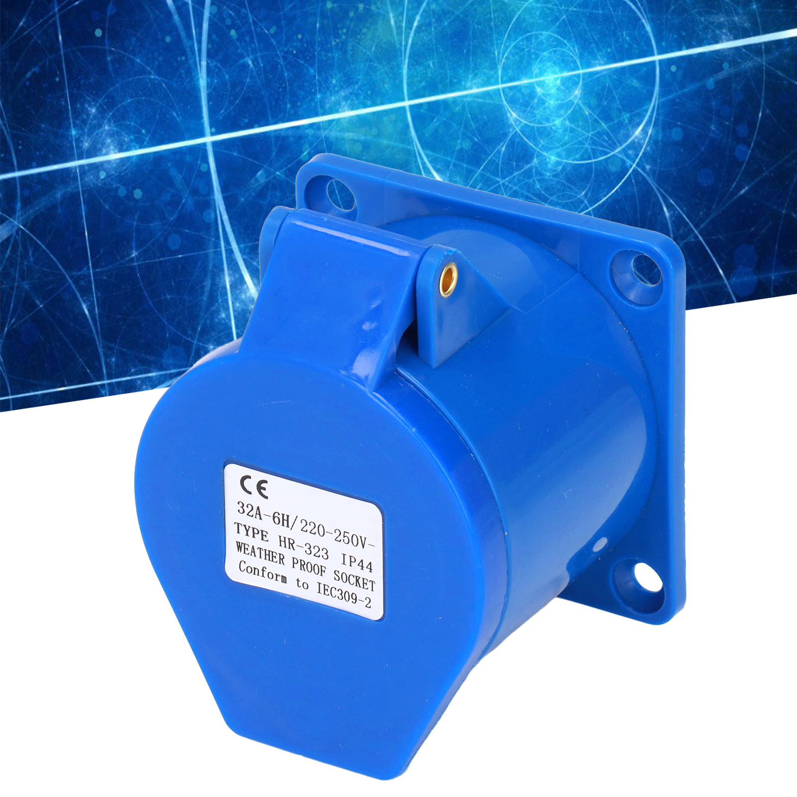 Versenkte 3-polige Industriesteckdose, Cee-stecker, Blau, Ip44hr-323