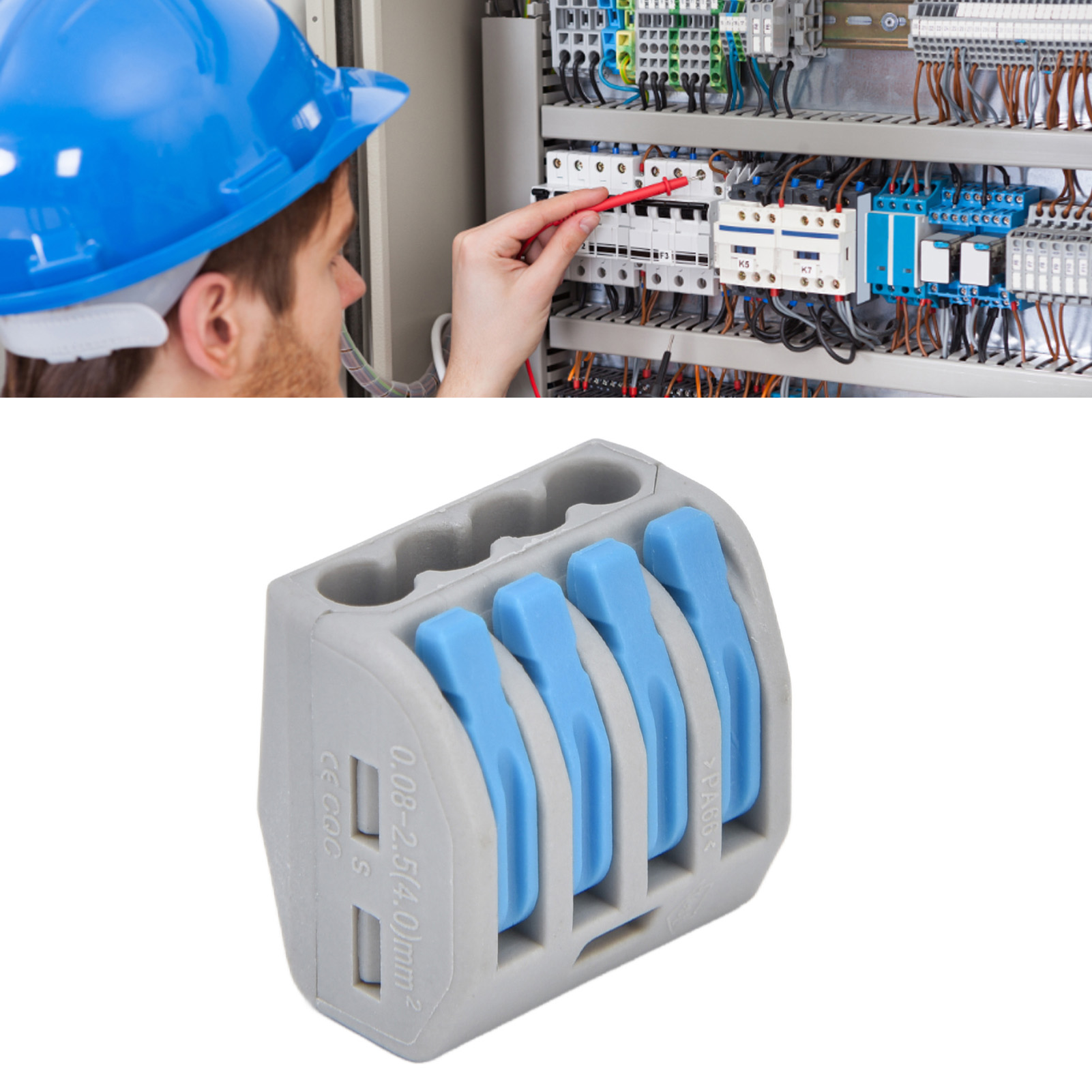 Pct-214 Drahtverbinder, Kompakter 4-port-einziehverbinder, Steckkabelverbinder, Blau