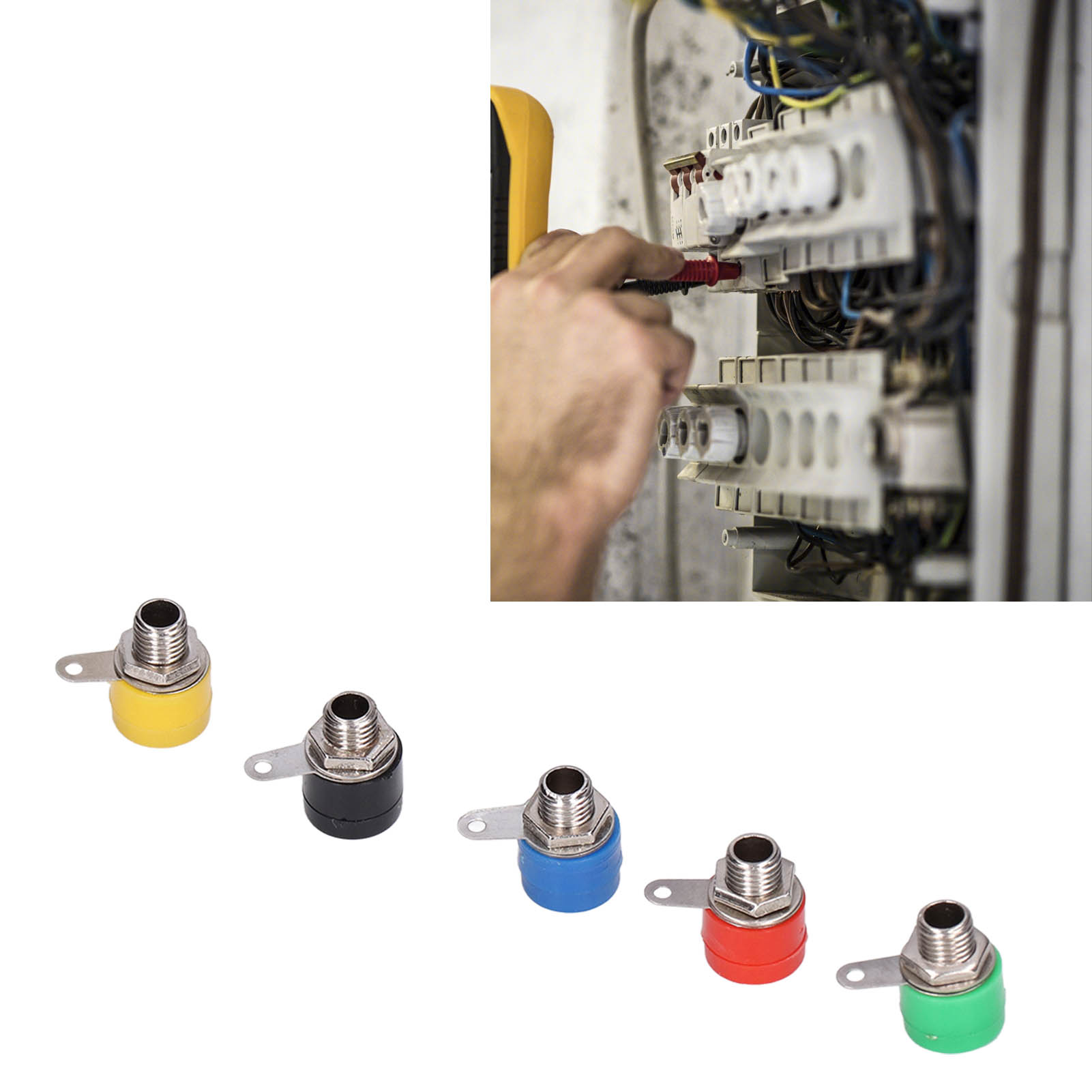 4-mm-bananenstecker Mit Neuen Kreuzförmigen Kupferanschlussklemmen (rot, Schwarz, Gelb, Blau, Grün), Erhältlich In 10er-packungen.