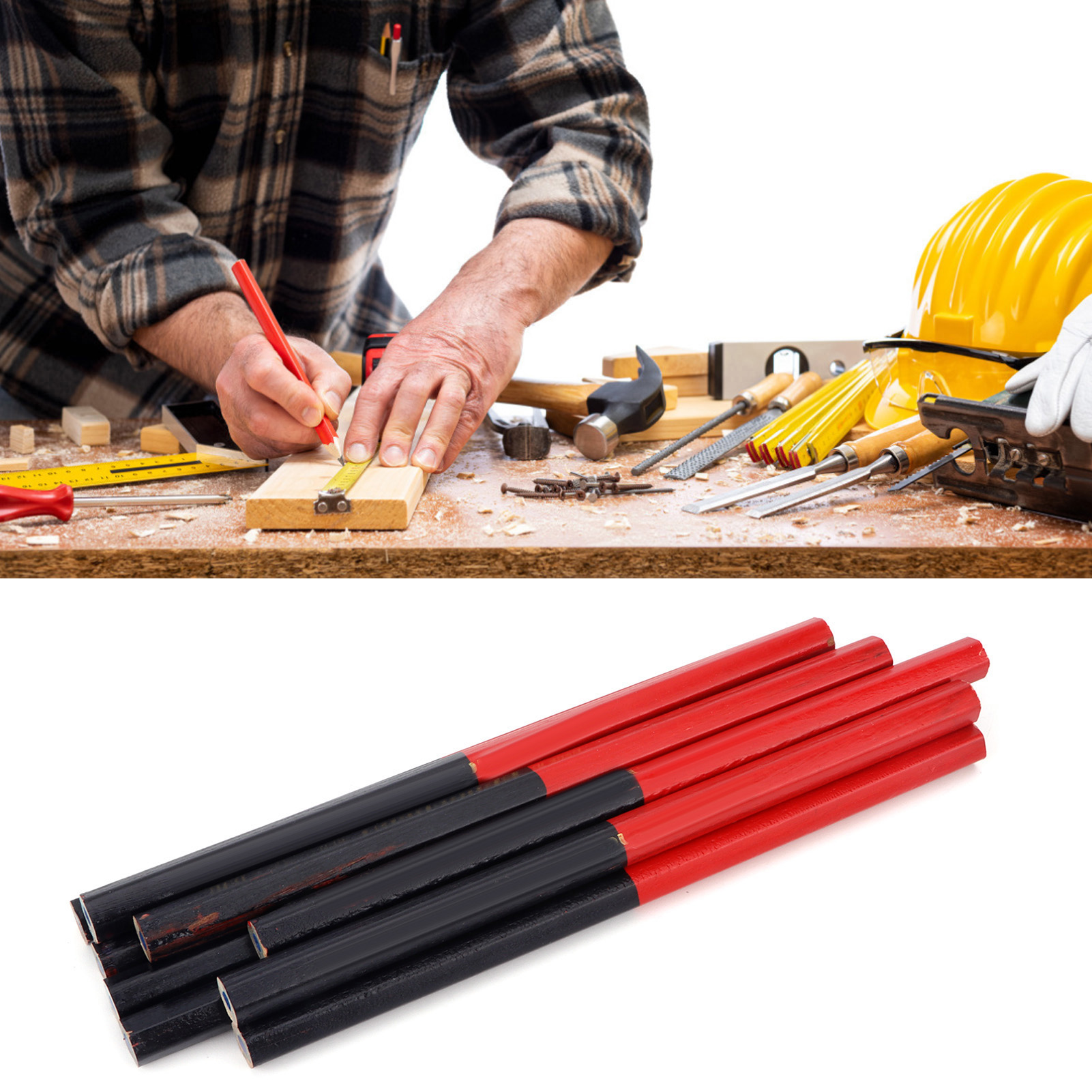 Set Mit 10 Sechseckigen Stiften Für Die Holzbearbeitung, Doppelseitige Sechseckige Stifte In Rot Und Blau